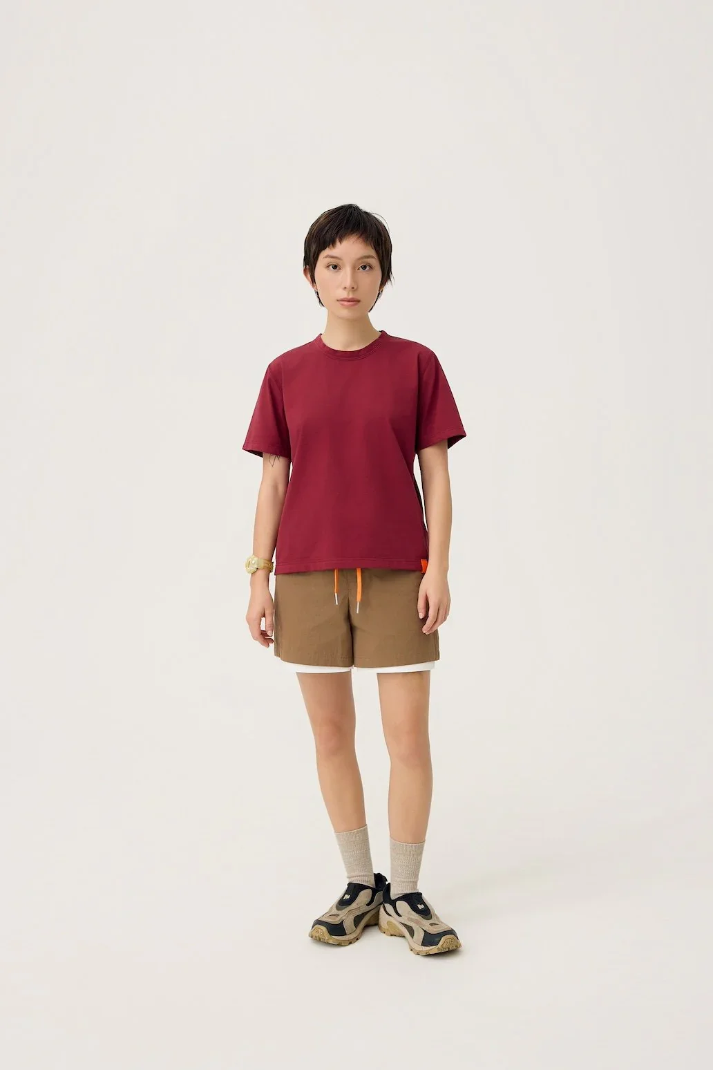 3EIGHTH | Everyday Reversible Tee in Burgundy & Sappanwood - Image 2