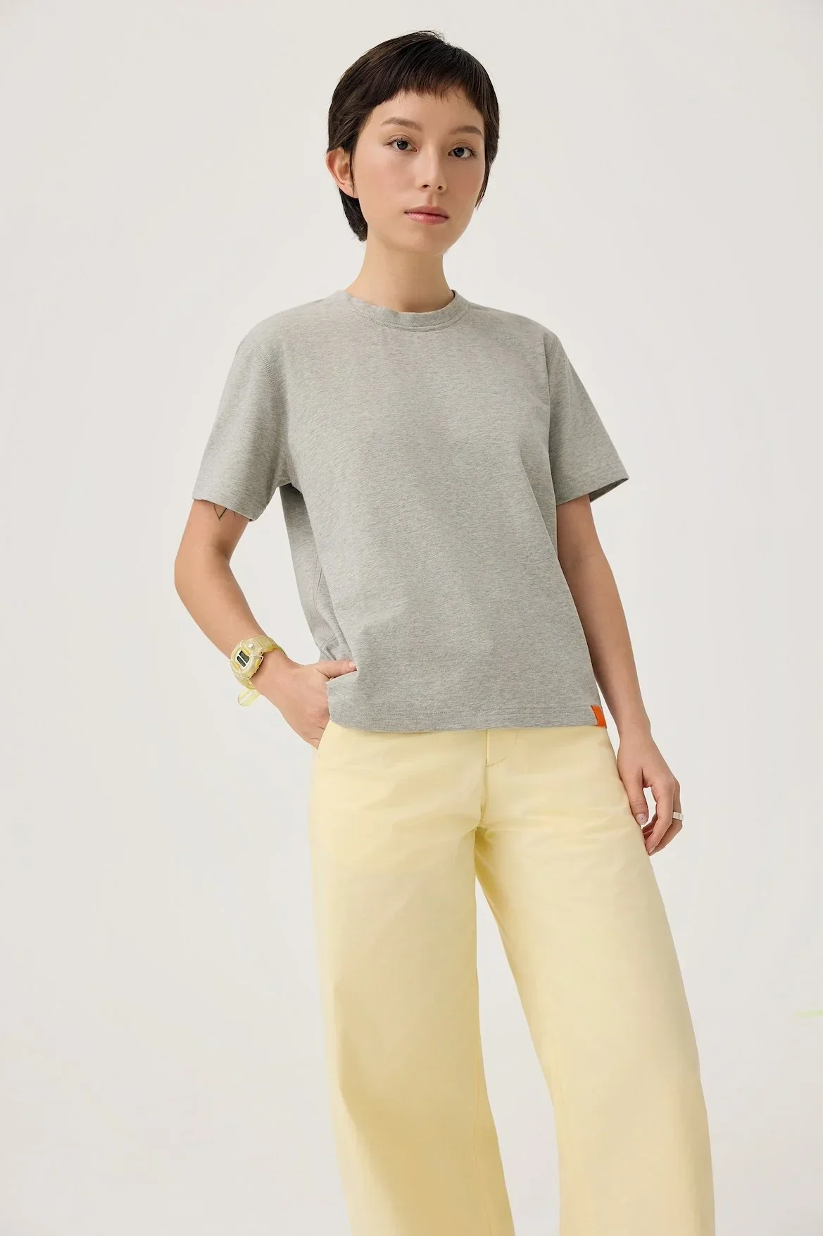 3EIGHTH | Everyday Reversible Tee In Zinc Grey & Lemon Fizz - Image 7