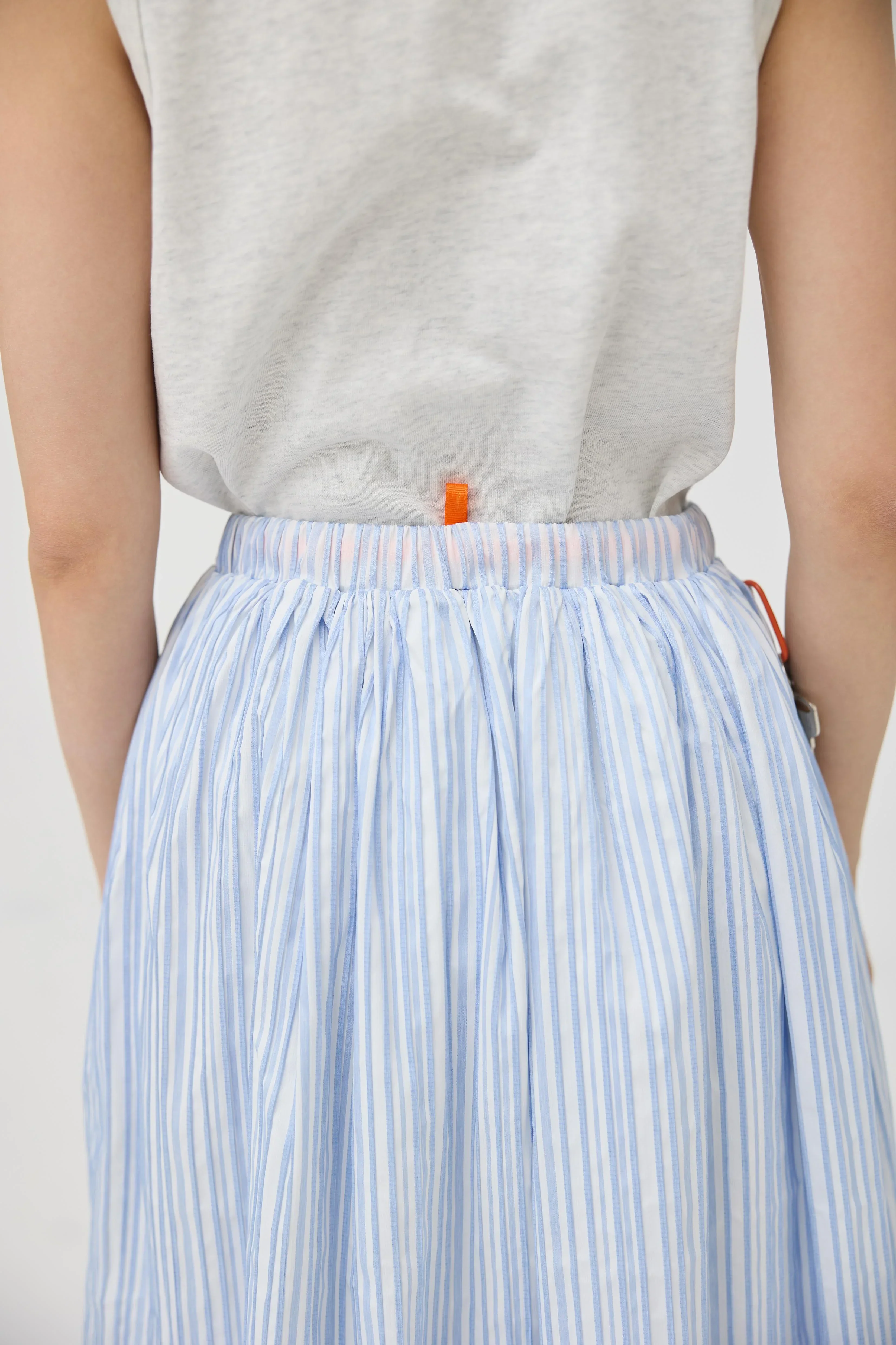 3EIGHTH | Futae Skirt In Blue Seersucker - Image 3