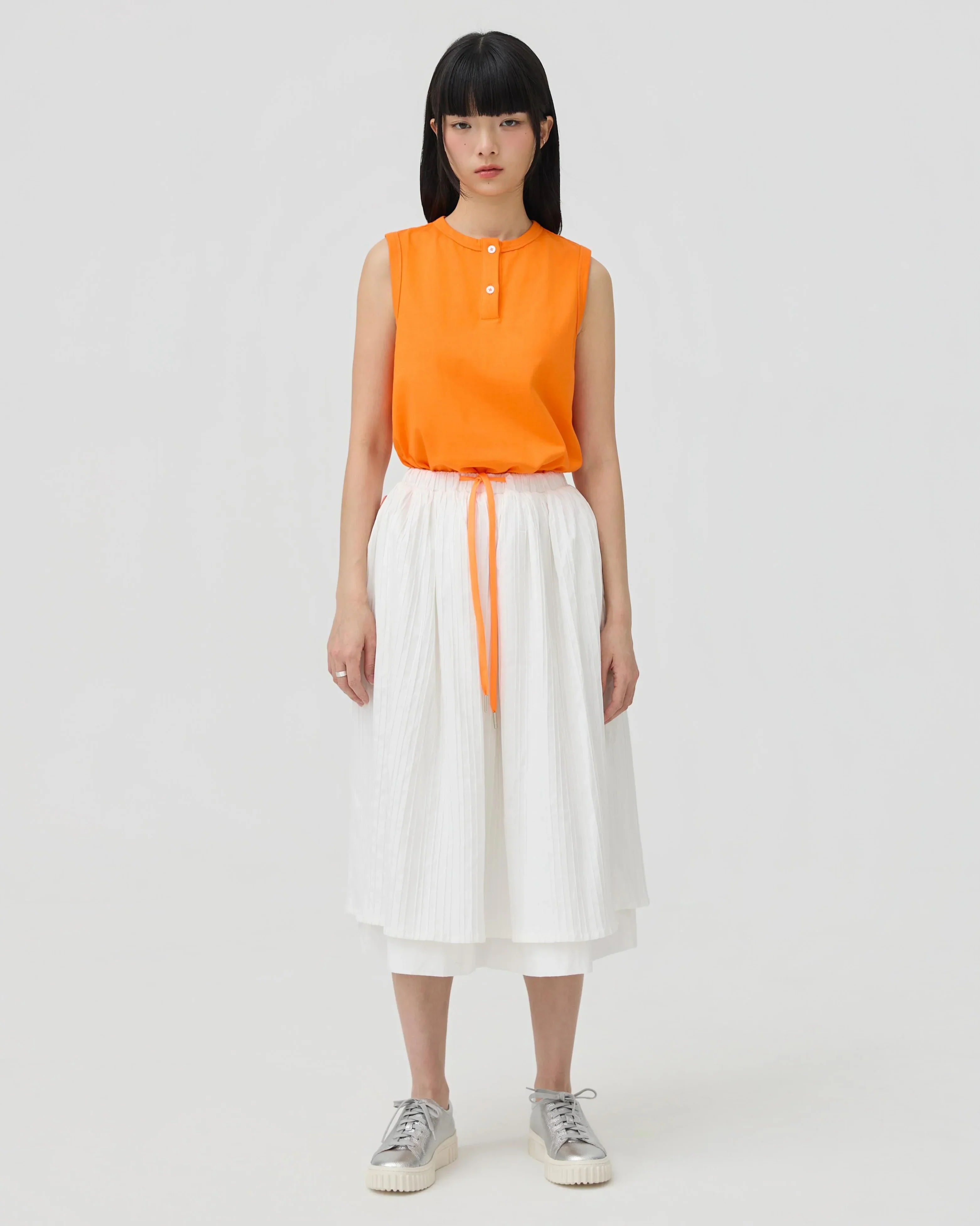 3EIGHTH | Futae Skirt In White Seersucker