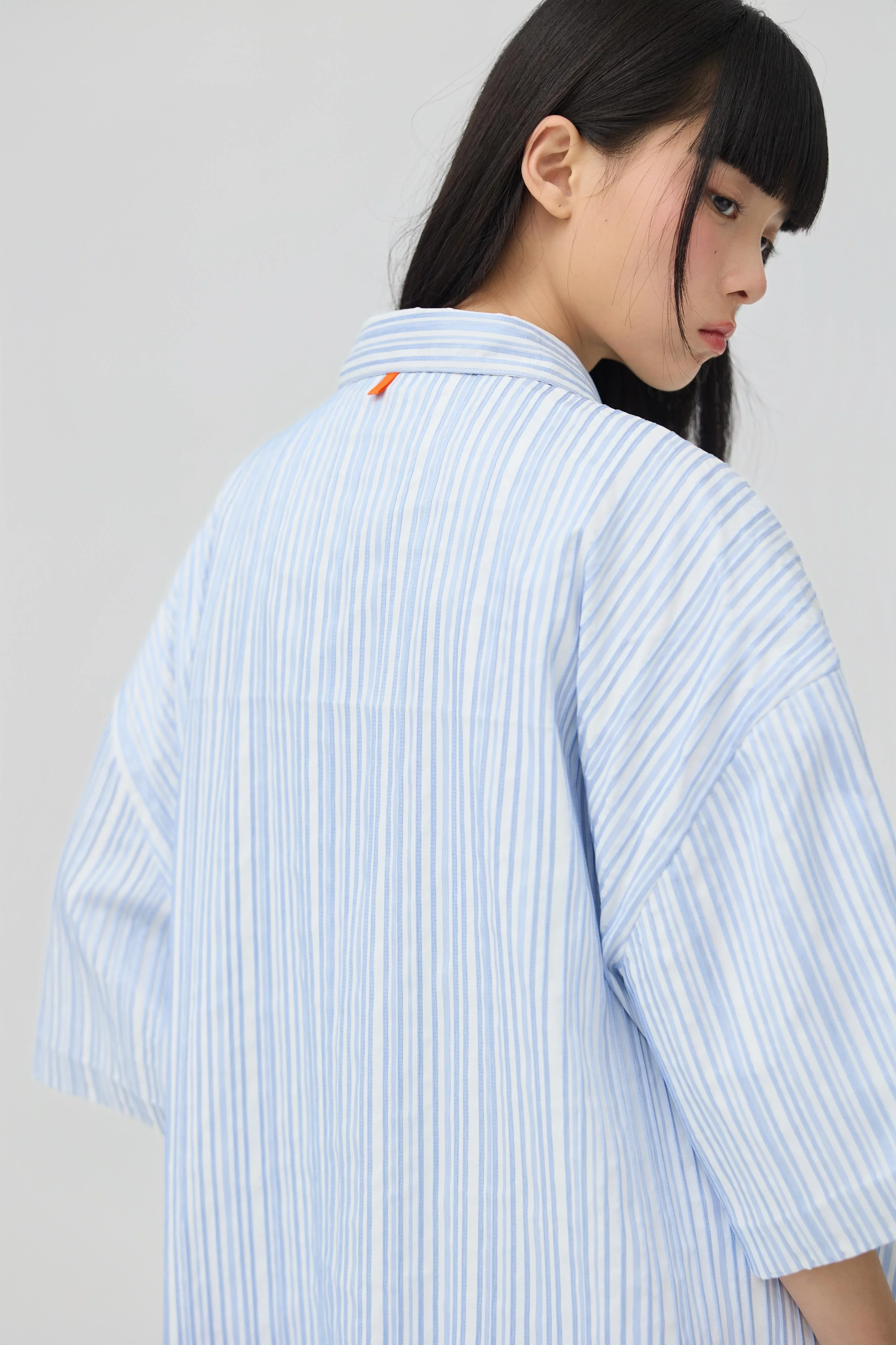 3EIGHTH | Fuwa Jacket In Blue Seersucker - Image 5