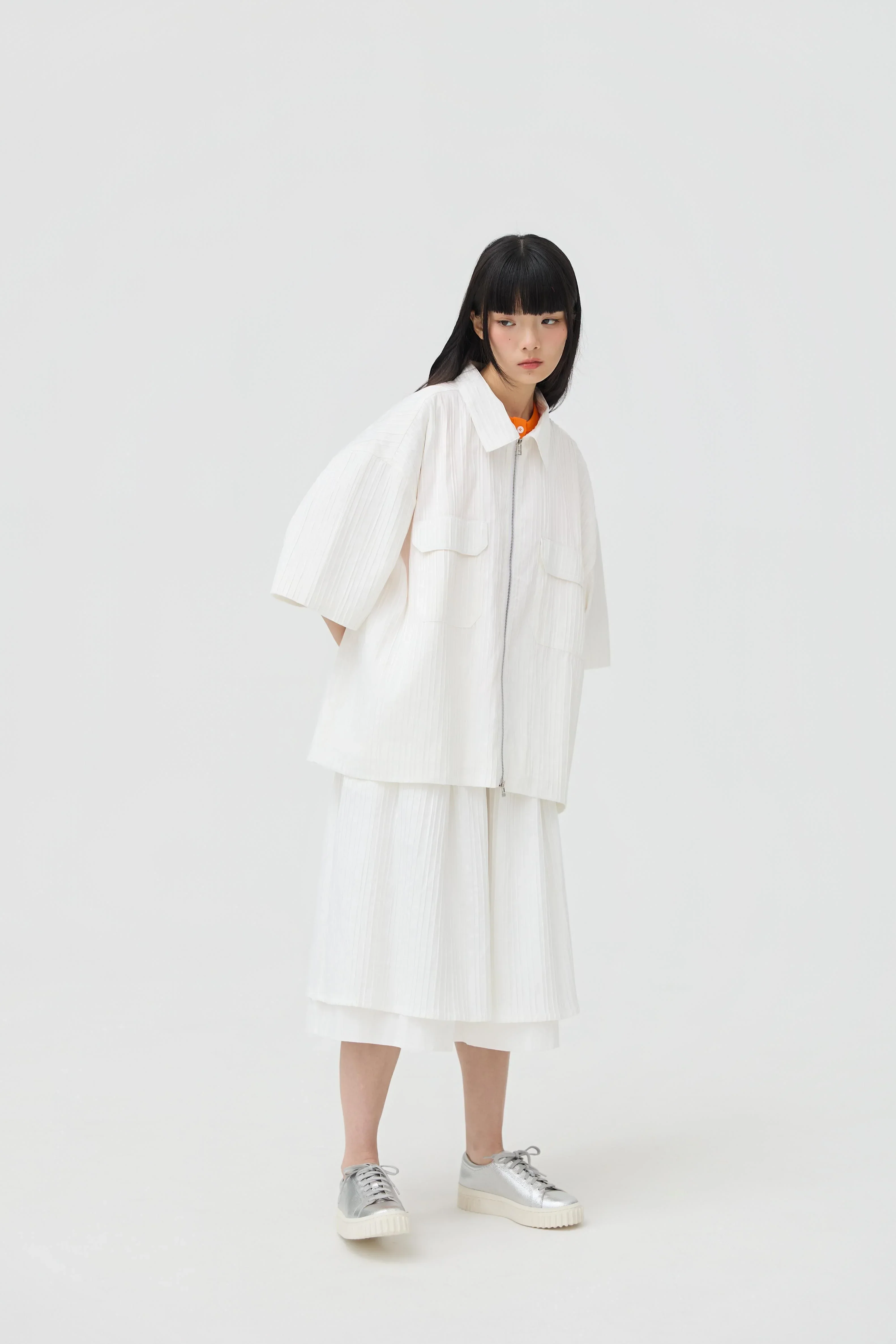 3EIGHTH | Fuwa Jacket In White Seersucker - Image 7