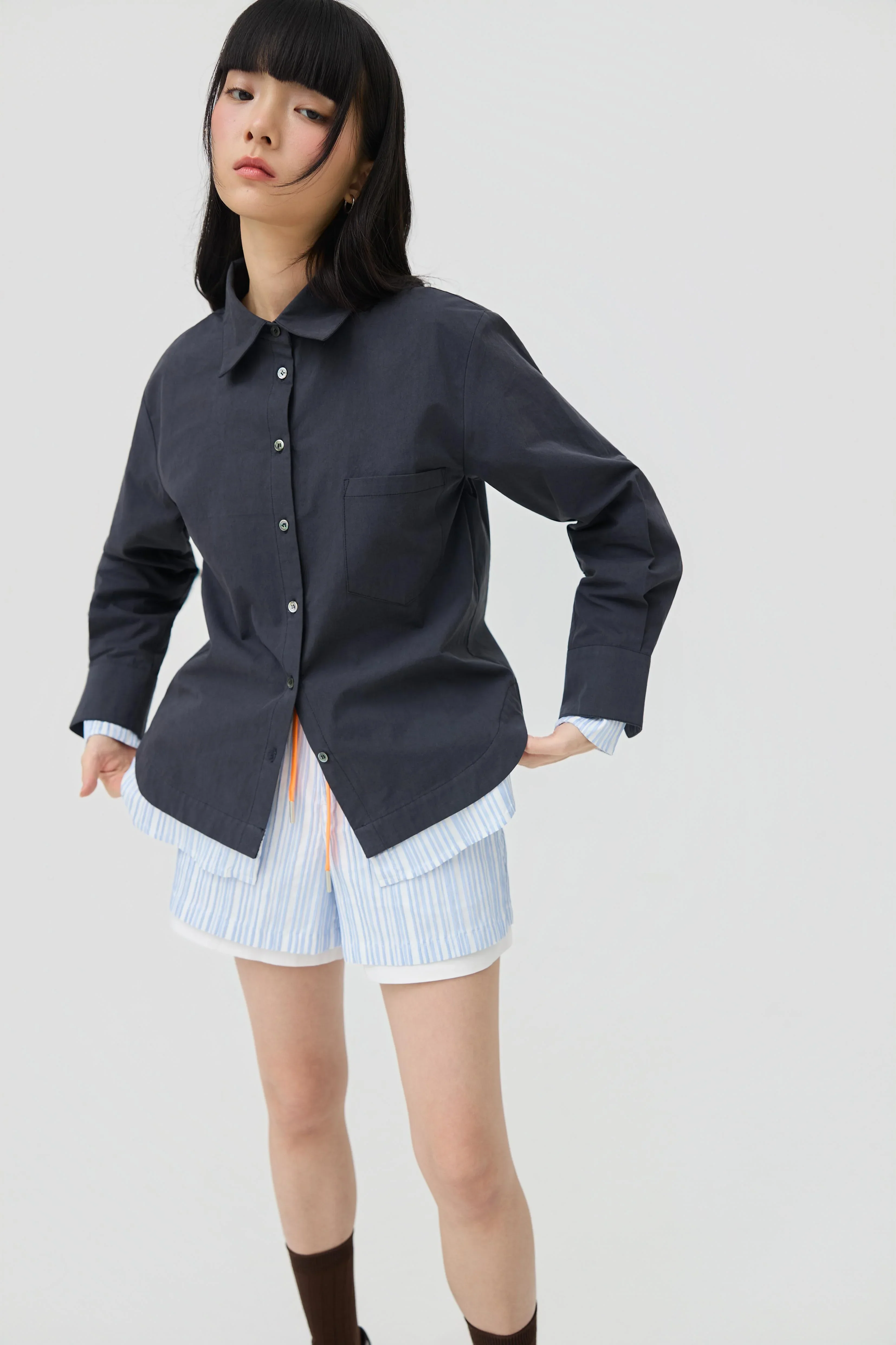 3EIGHTH | Kasane Shirt In Ink Navy - Image 3