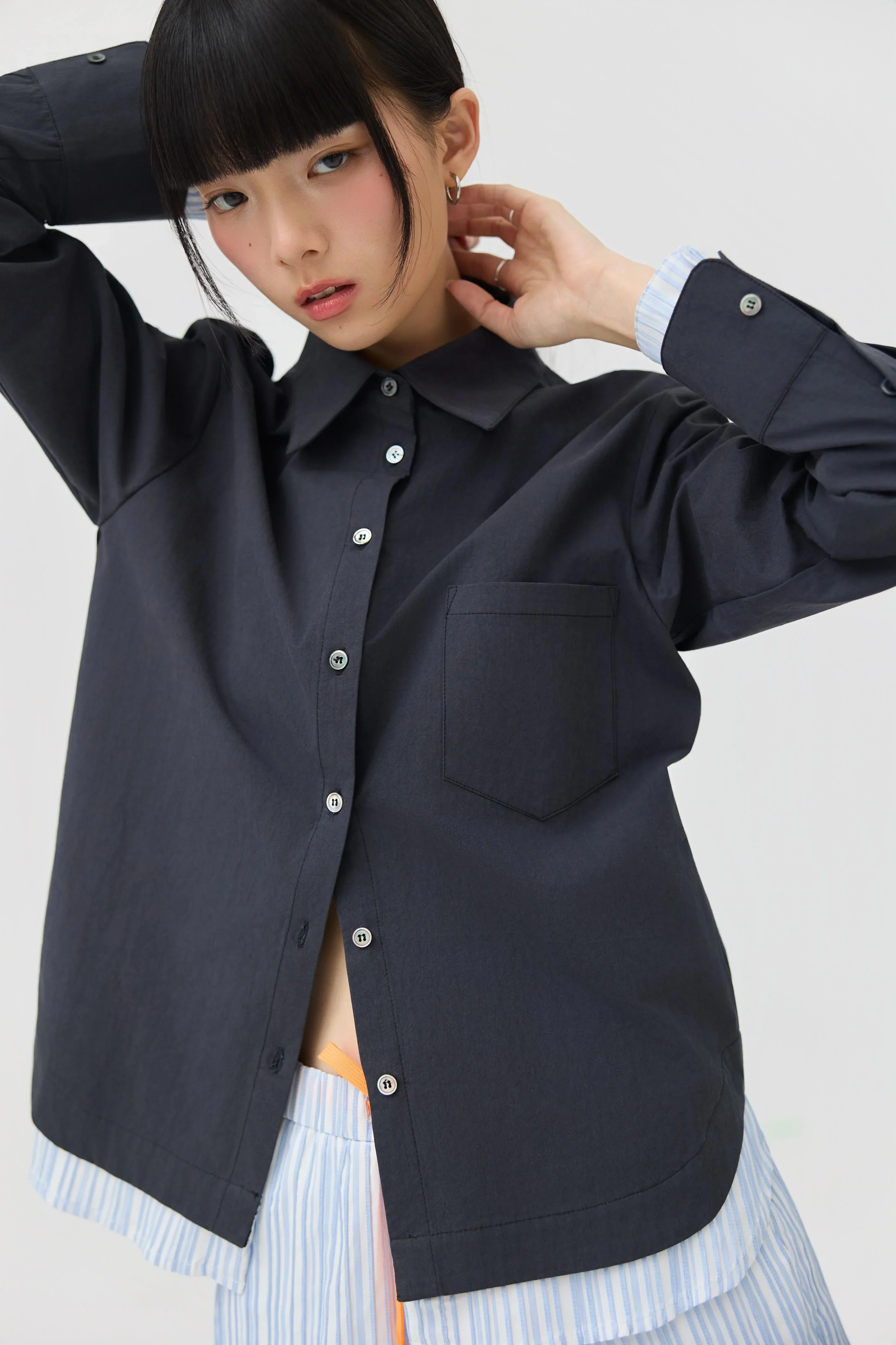 3EIGHTH | Kasane Shirt In Ink Navy - Image 4