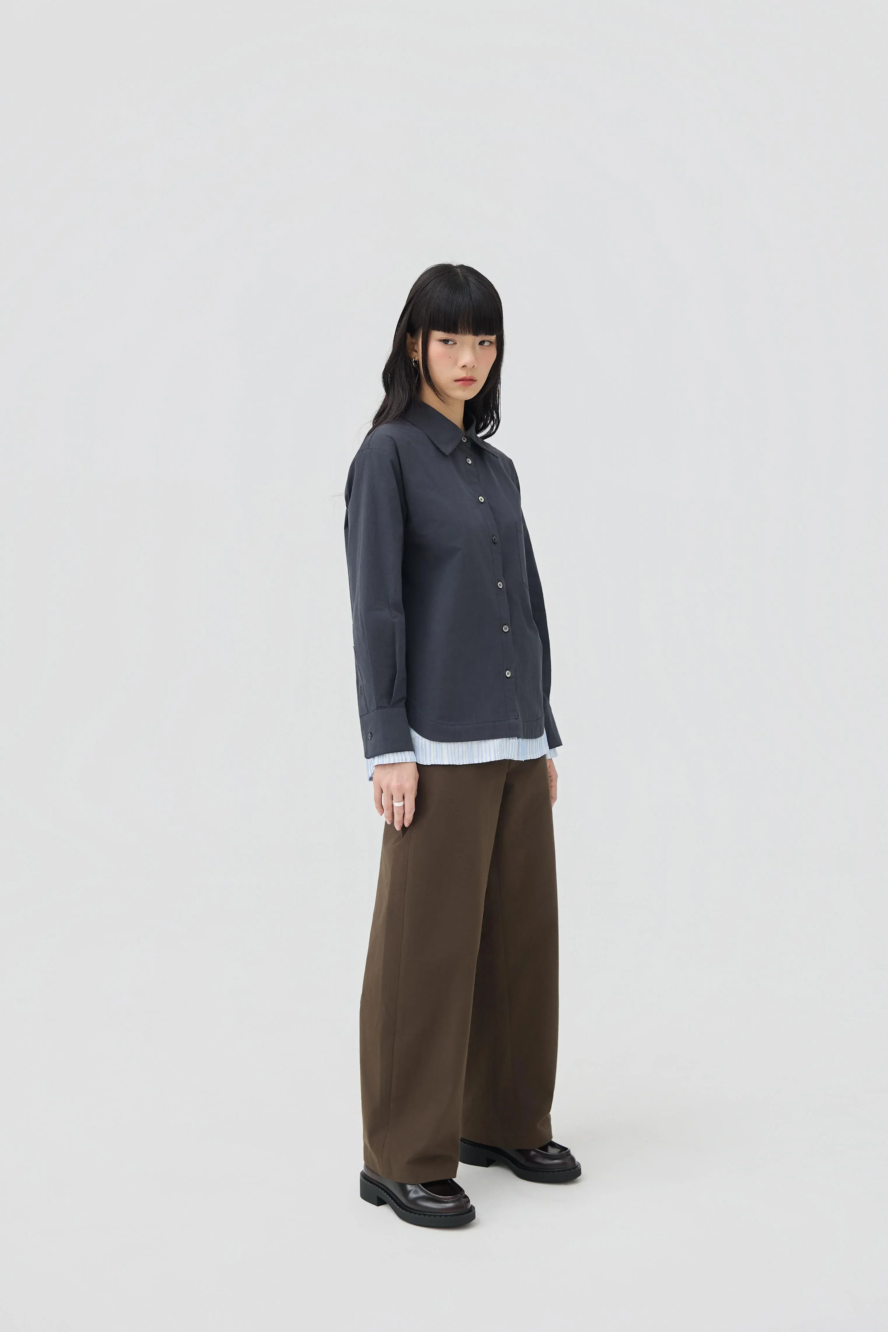 3EIGHTH | Kasane Shirt In Ink Navy - Image 6
