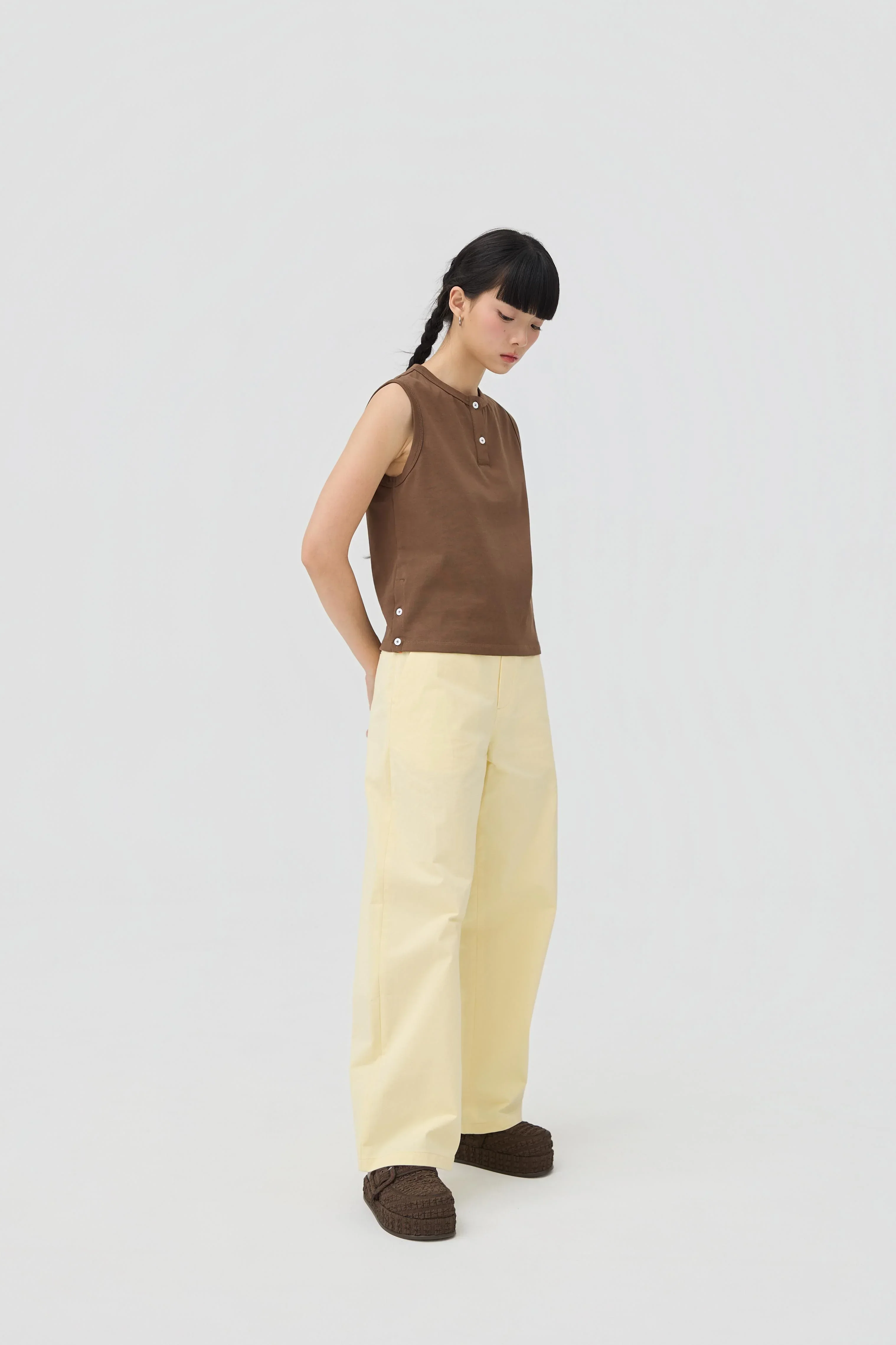 3EIGHTH | Musubi Henley Tank In Chocolate - Image 7