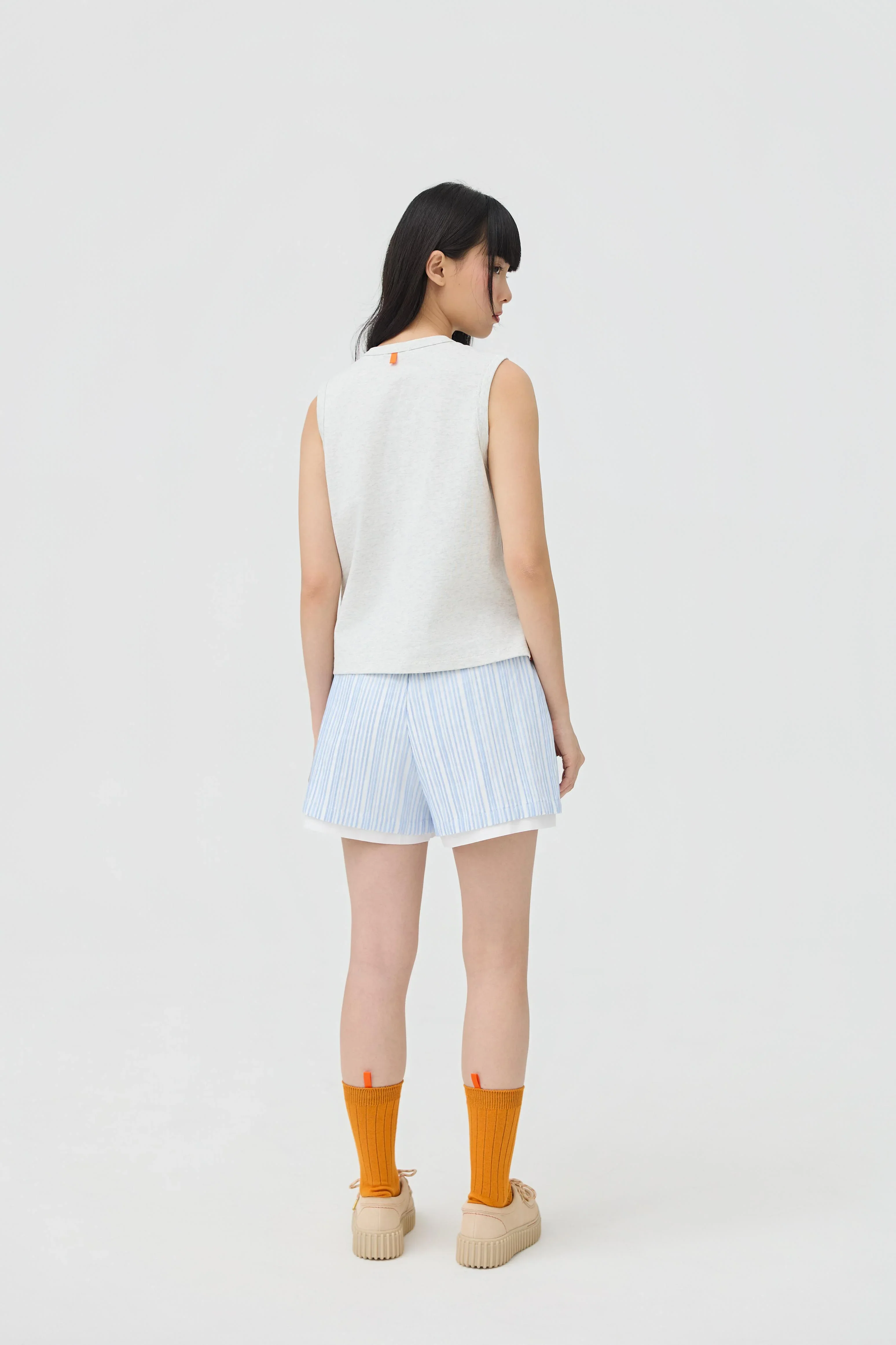 3EIGHTH | Musubi Henley Tank In Grey Marl - Image 6