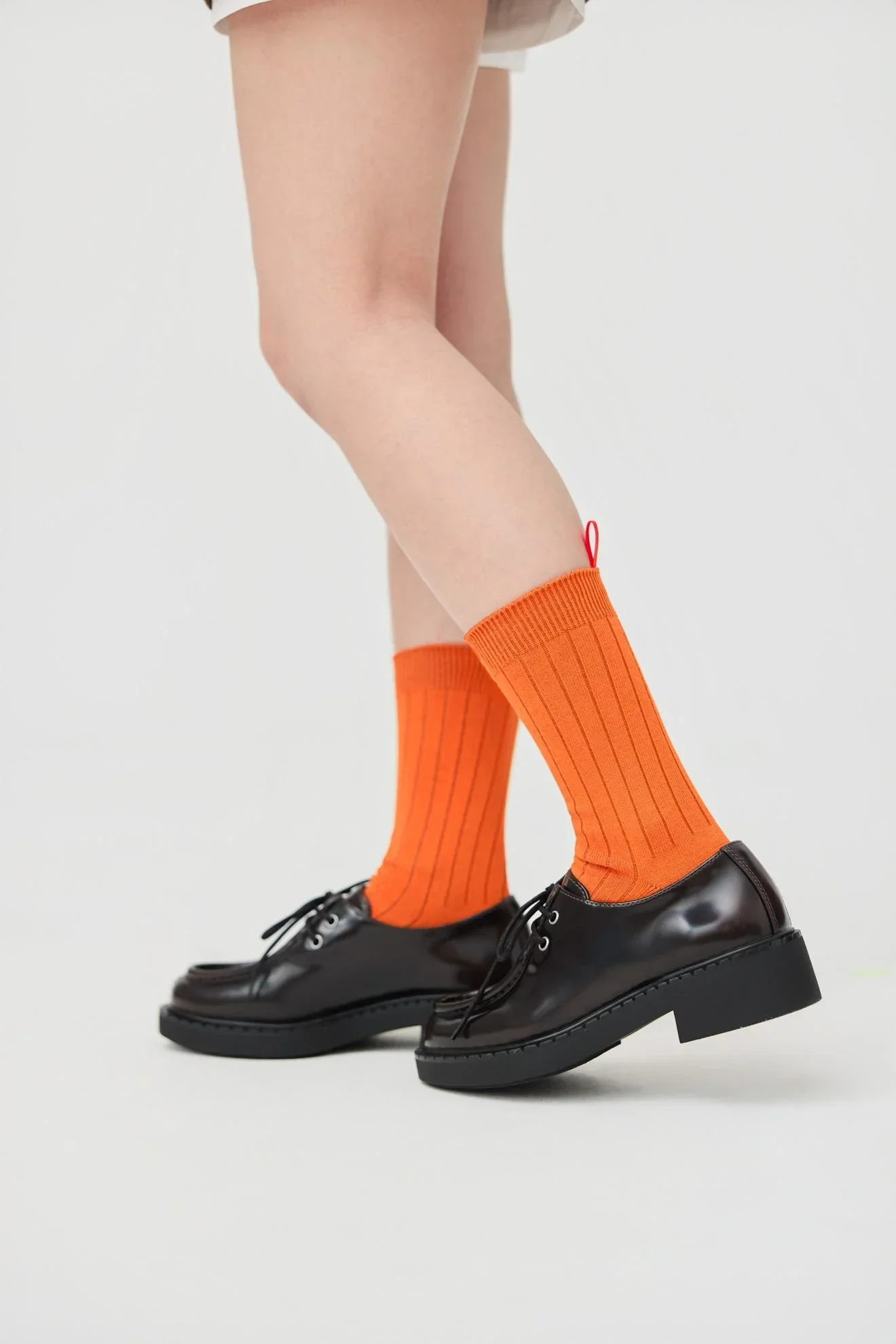 3EIGHTH | Tab Crew Socks In Orange - Image 2