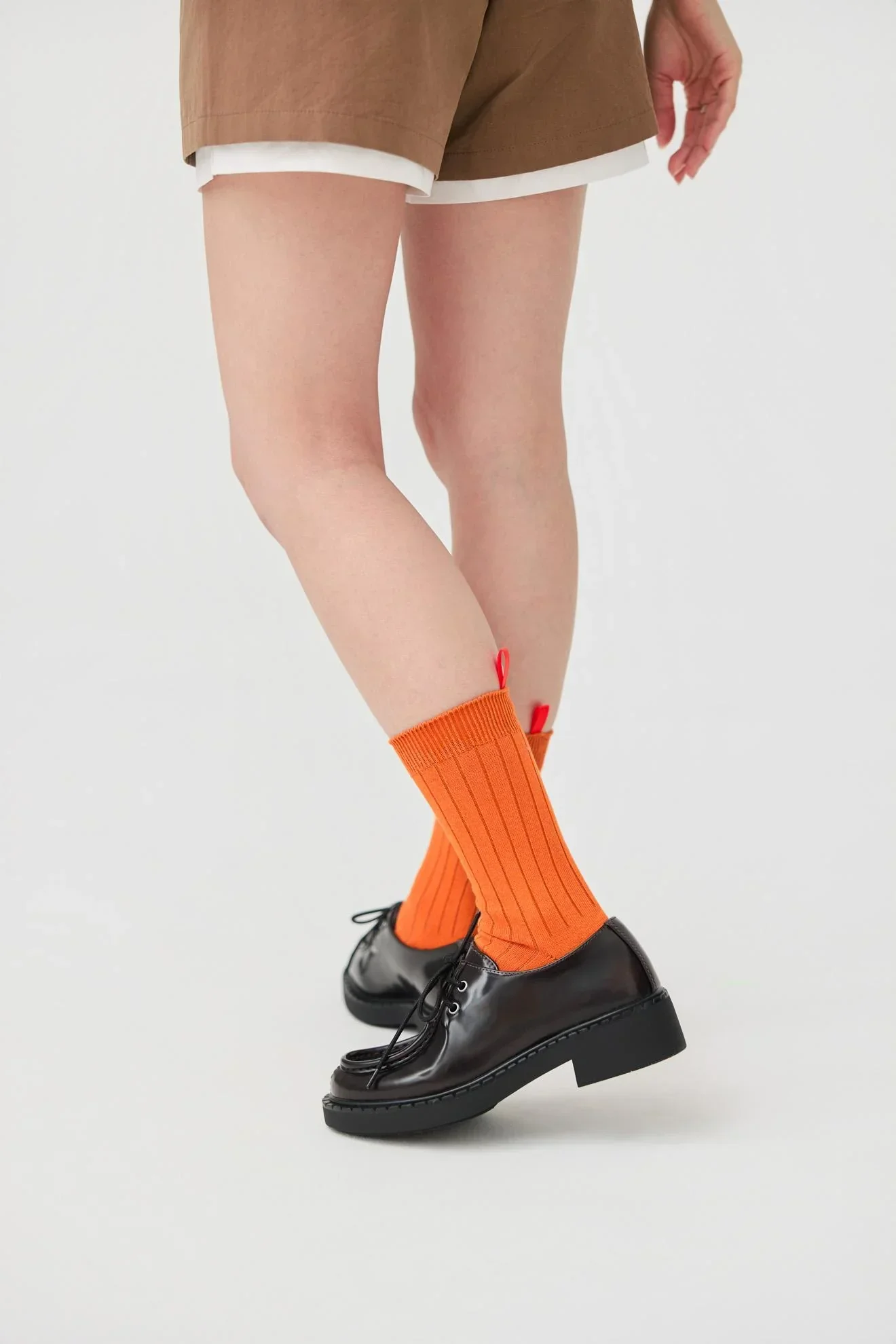 3EIGHTH | Tab Crew Socks In Orange - Image 3