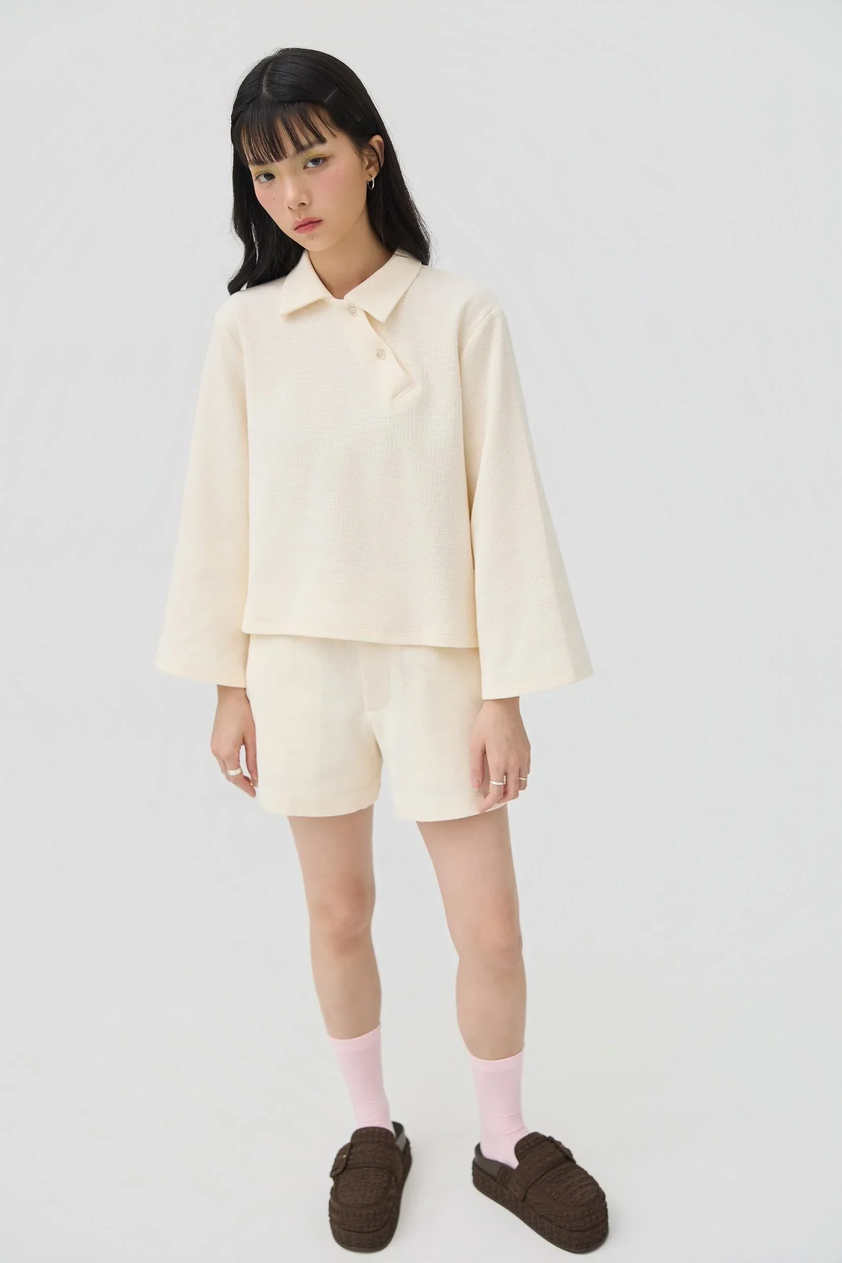 3EIGHTH | Yuru Knit Shorts | Cream - Image 6