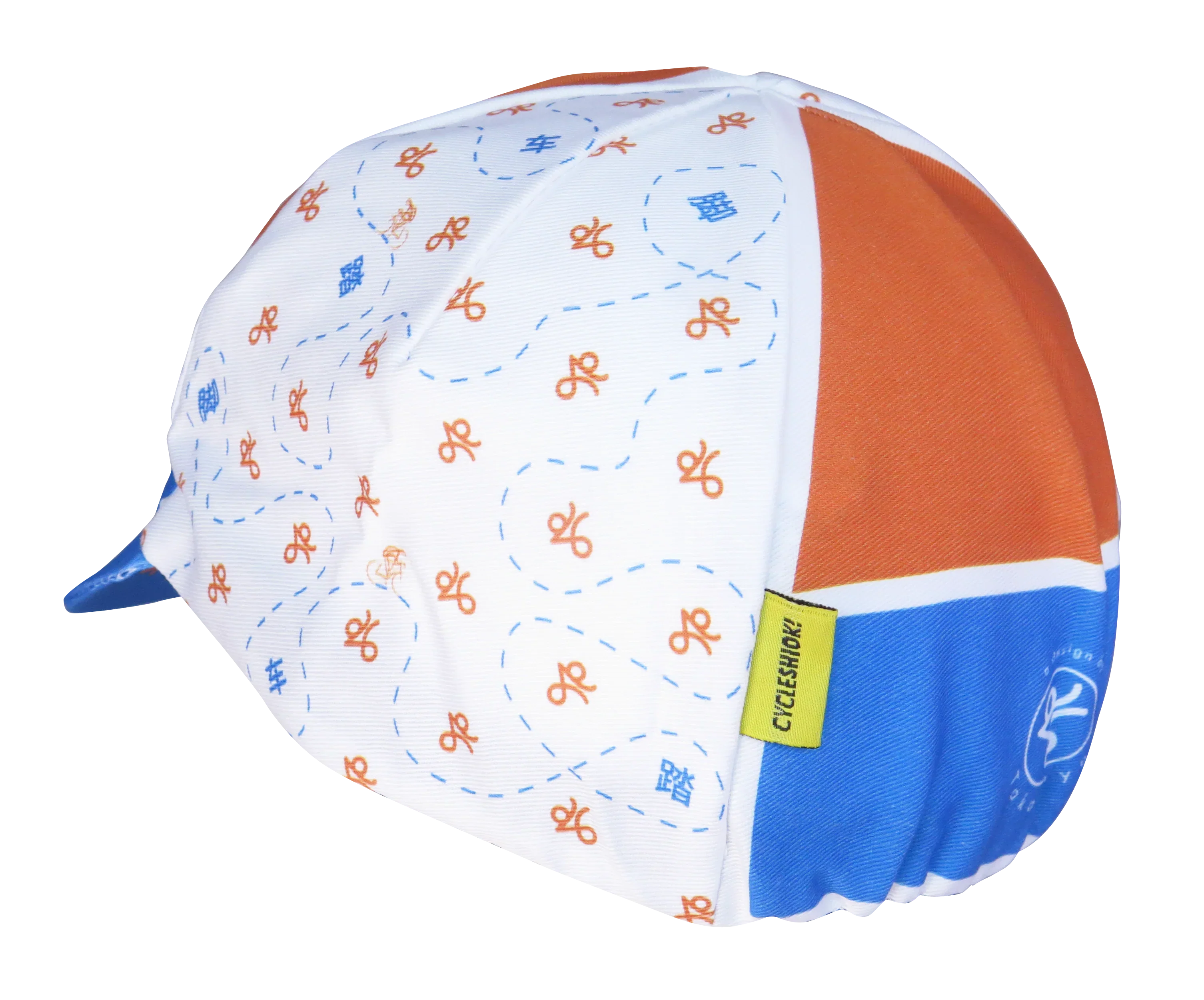 A DESIGN BY TAKACHYA | Cycling Cap - Cycle Shiok Orange Blue - Image 3