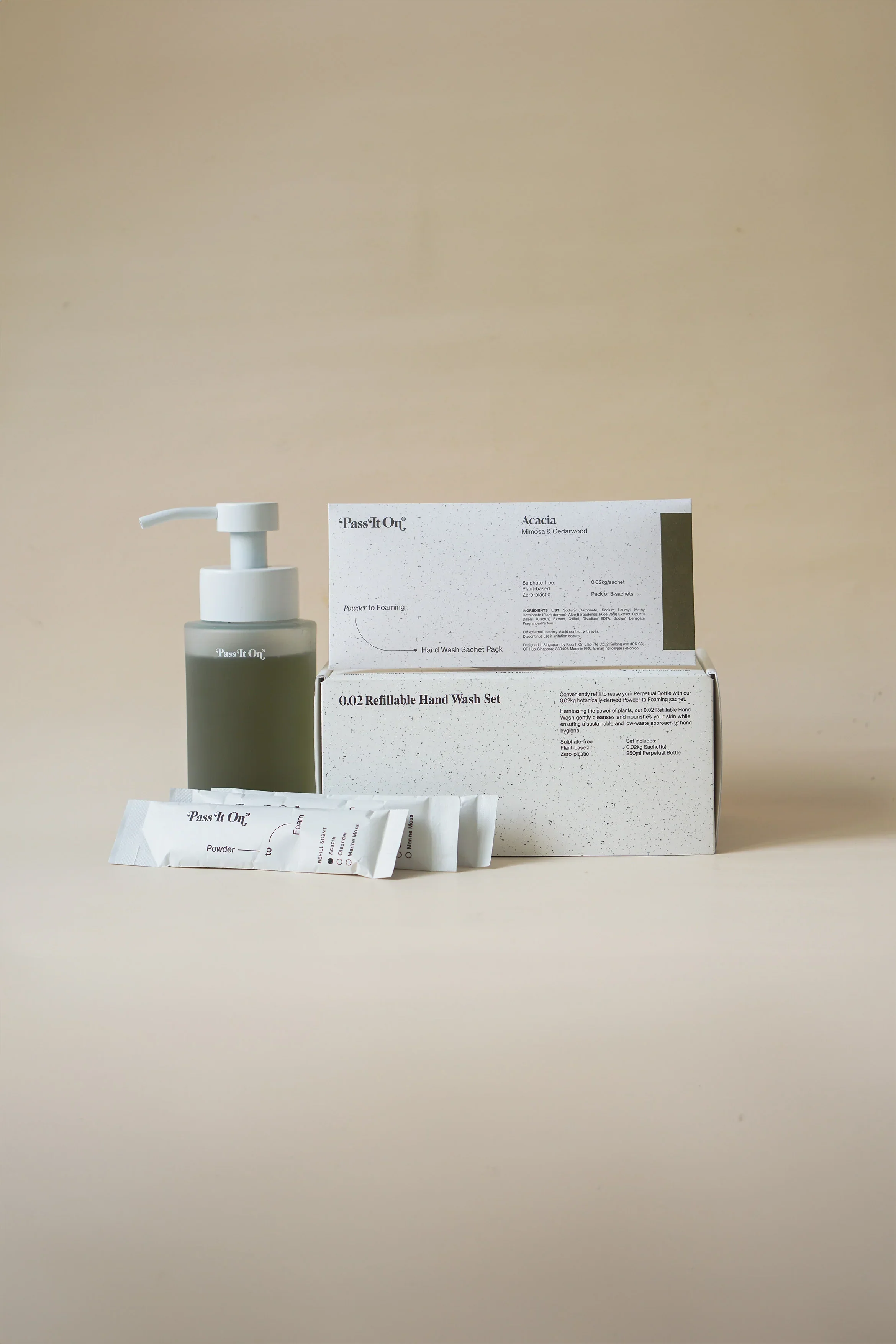 Acacia | 0.02 Refillable Hand Wash Set (Pack of 3)