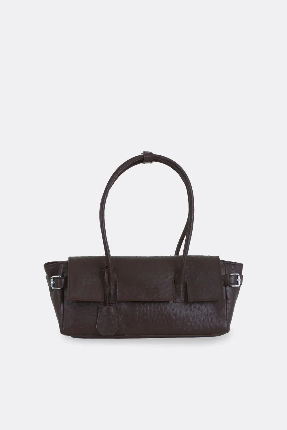 AESTHETIC PLEASURE | Rocco Baguette Bag Ostrich Brown