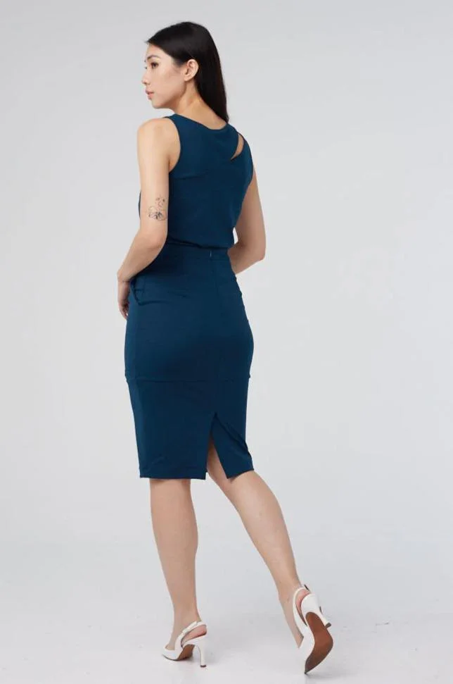 AS INTENDED | KELY Pencil Skirt In Prussian Blue - Image 3