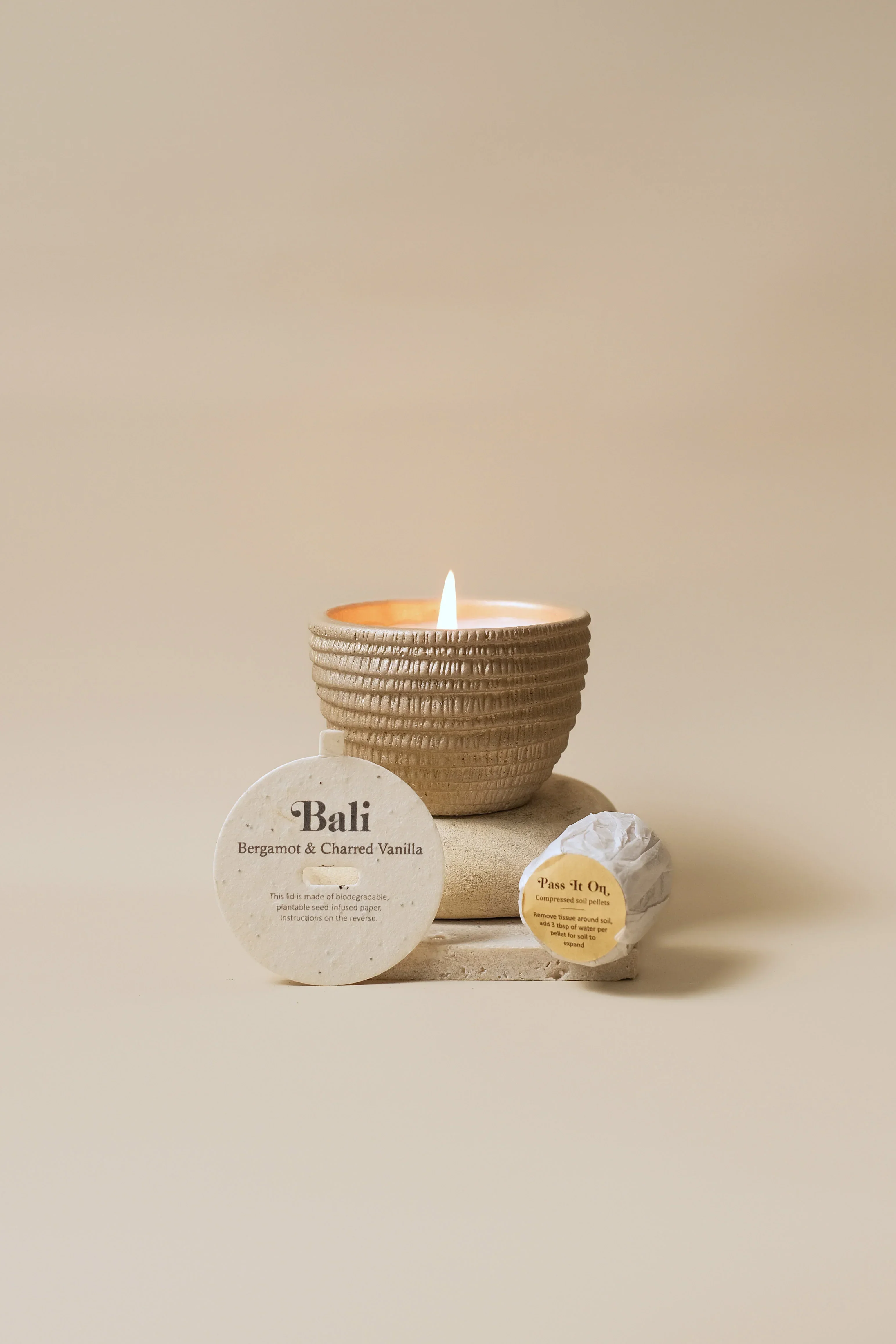 Bali, Begamot & Charred Vanilla Plantable Candles - Image 2