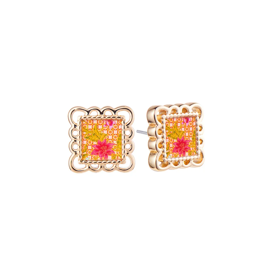 RARE BIRD COLLECTION | Batik Floral Stud - Grid