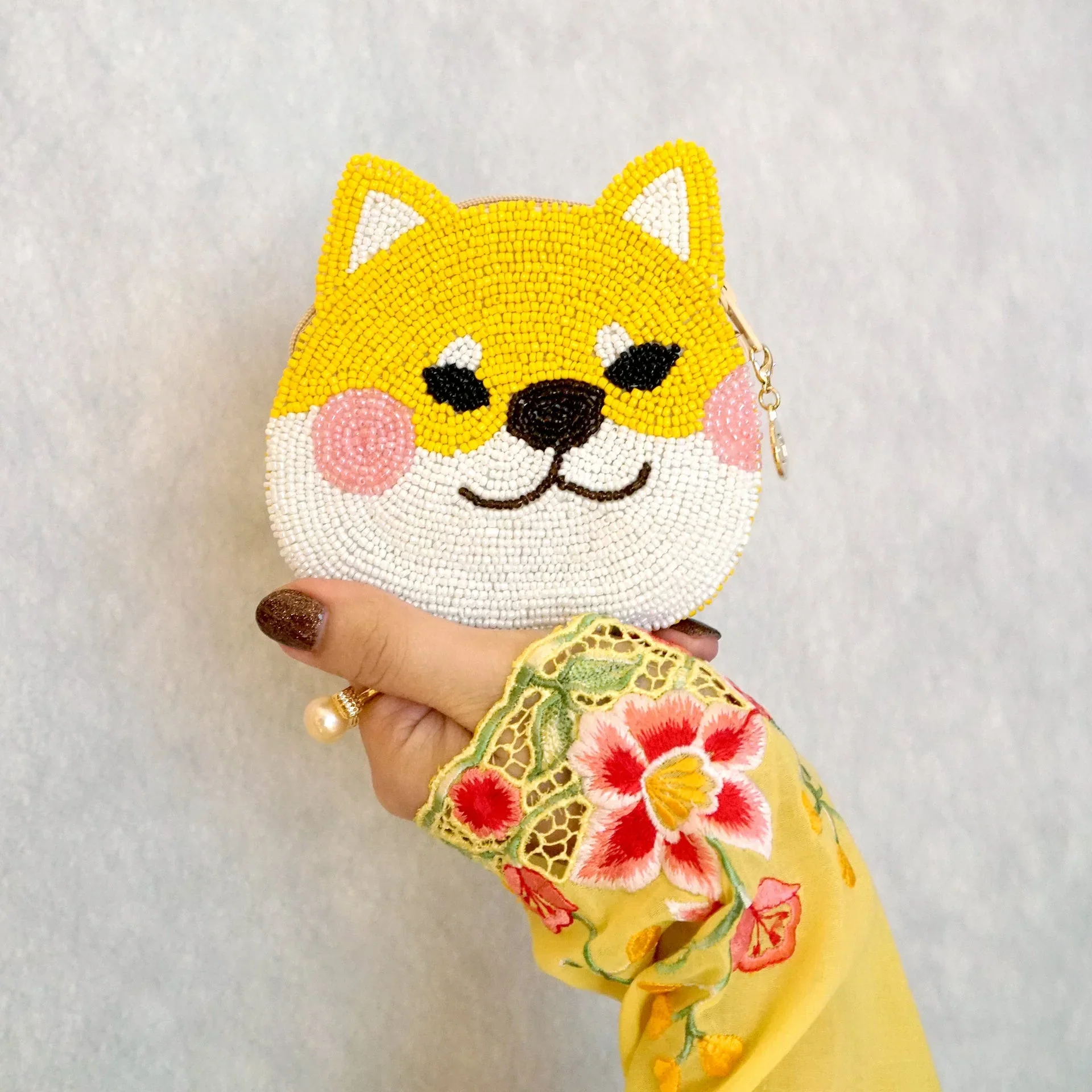 Beaded Coin Purse - Shiba (Yellow) - Image 4