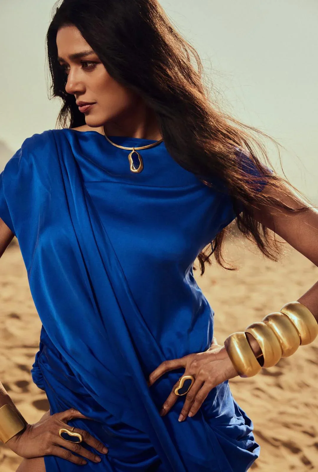BOHEME BY VERO | Bedouine Gold Matt Large Bangle - Image 2