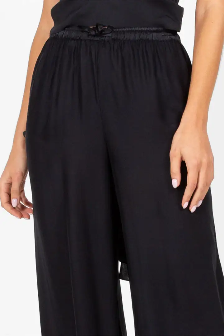 BIASA | BARTA | Wide Leg Silk Trousers with High Hem Detail