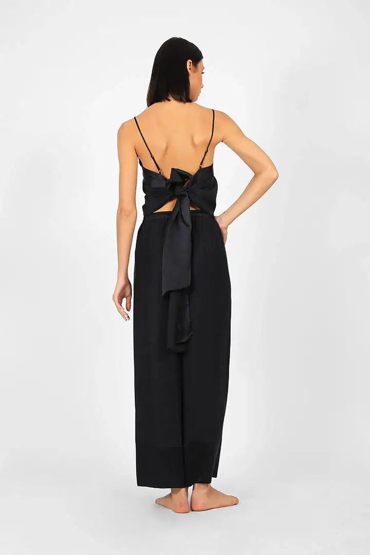 BIASA | BARTA | Wide Leg Silk Trousers with High Hem Detail - Image 5