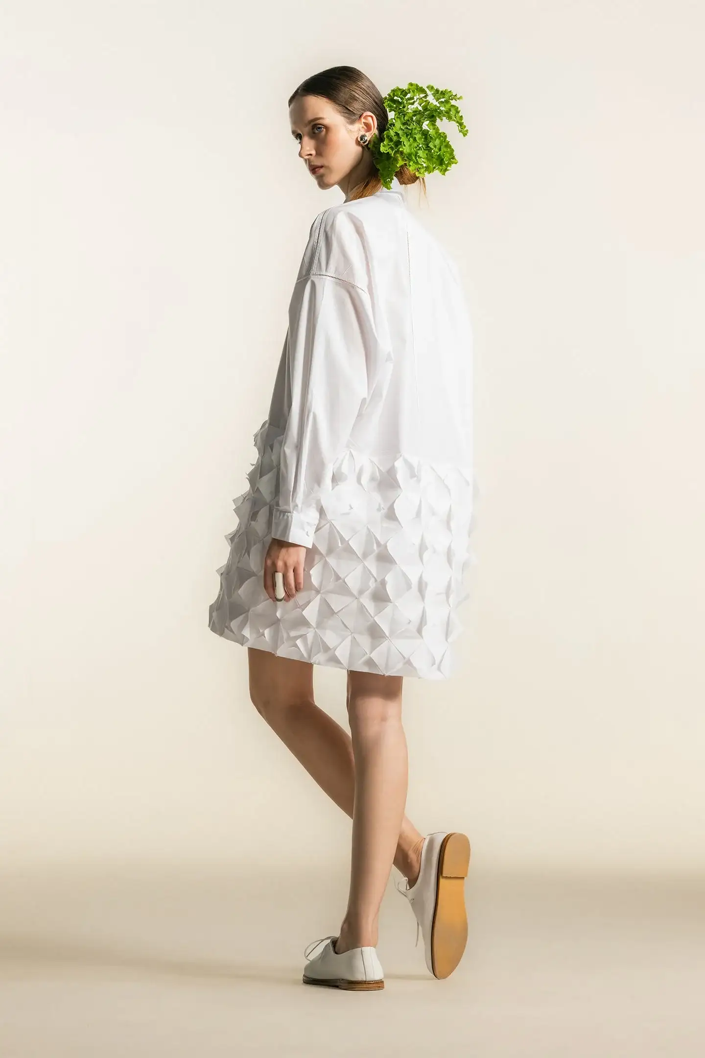 BIASA | NANN | Geo Flower Appliqué Shirt Dress - Image 2
