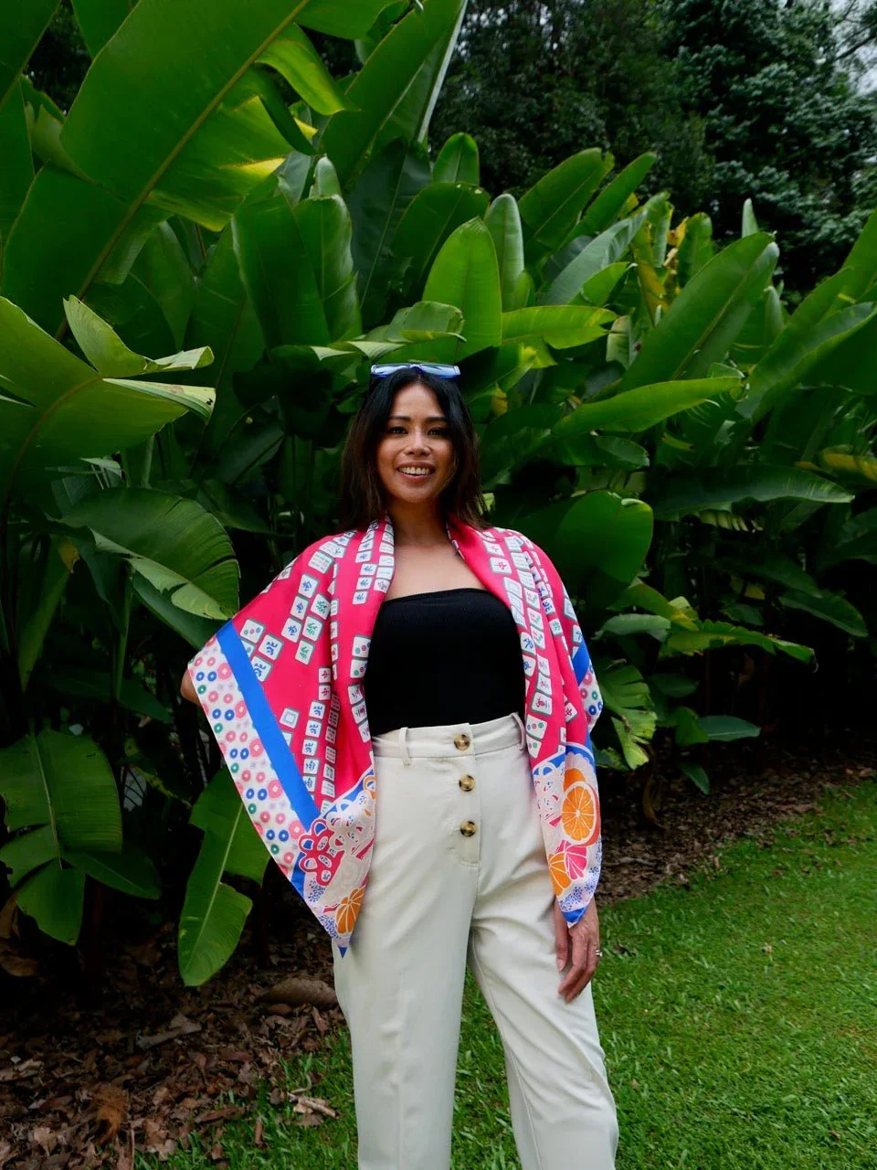 BINARY STYLE | Aunty's Winning Hands Premium Silk Scarf - Image 10