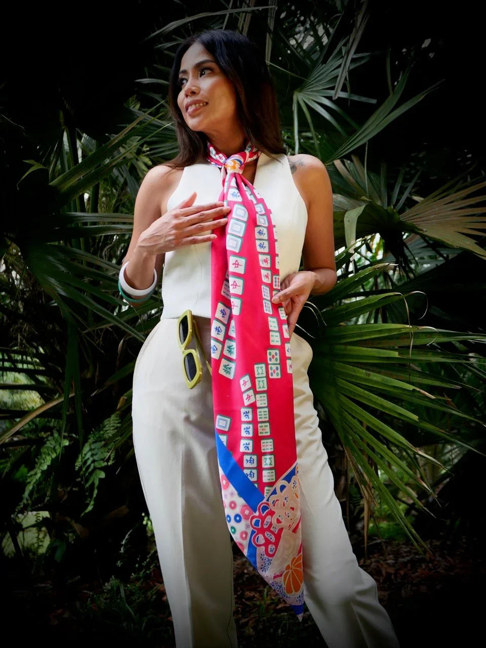 BINARY STYLE | Aunty's Winning Hands Premium Silk Scarf - Image 6