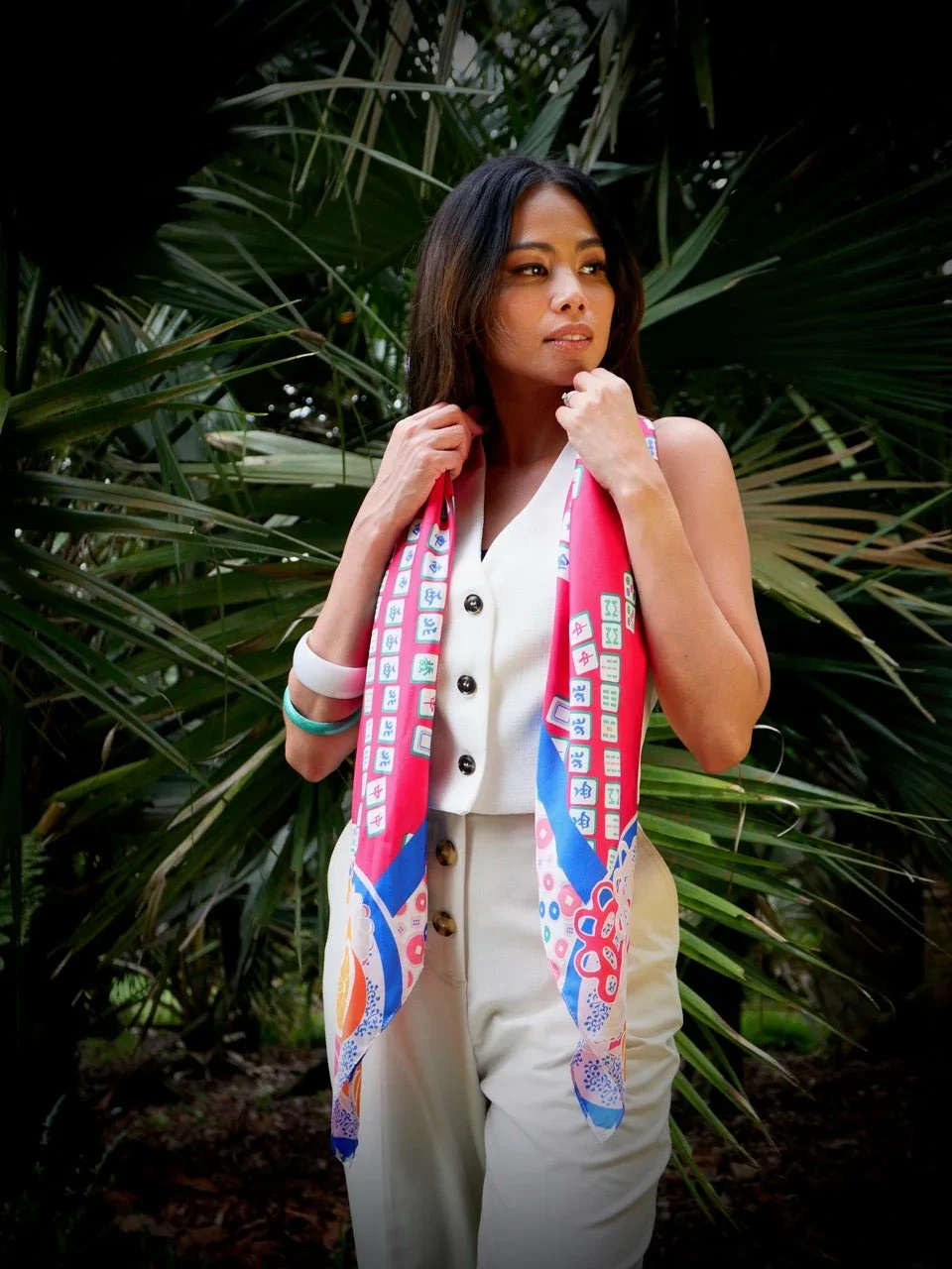 BINARY STYLE | Aunty's Winning Hands Premium Silk Scarf - Image 7