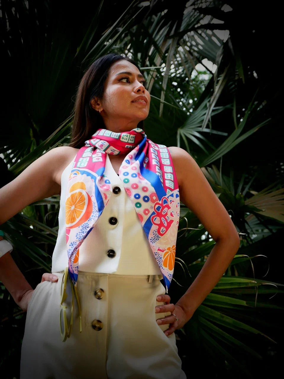 BINARY STYLE | Aunty's Winning Hands Premium Silk Scarf - Image 8