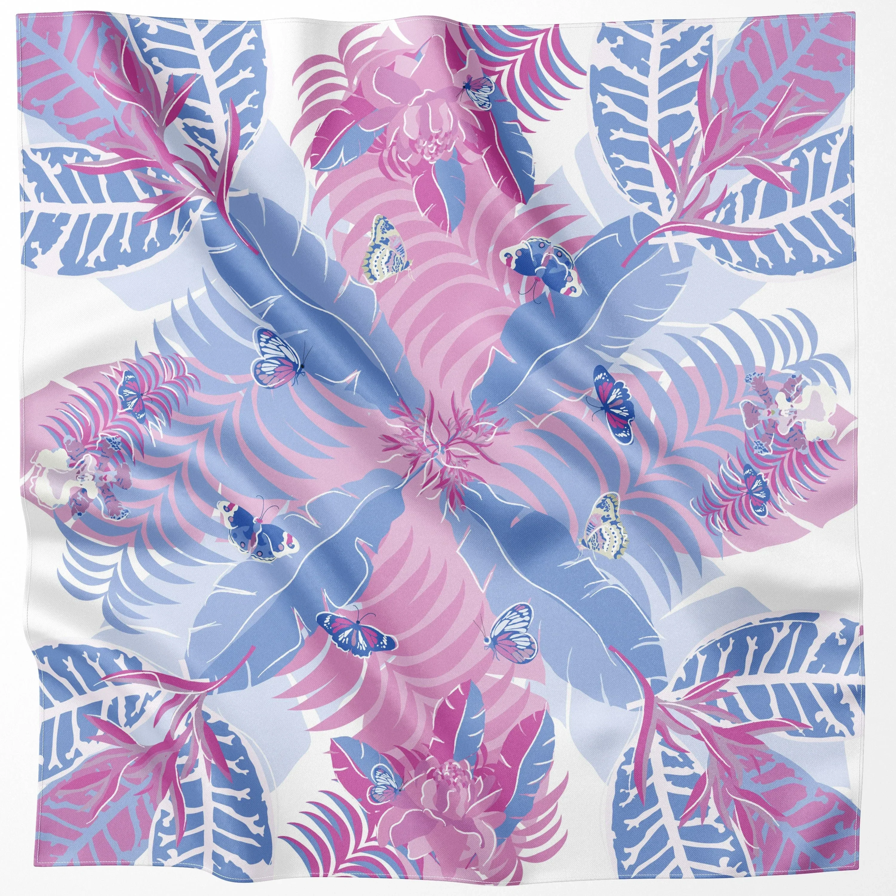 BINARY STYLE | Blooms and Butterflies Cotton Scarf