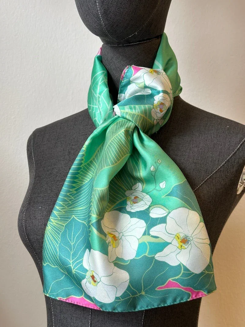 BINARY STYLE | Botanic Oasis By The Bay Silk Scarf - Image 3