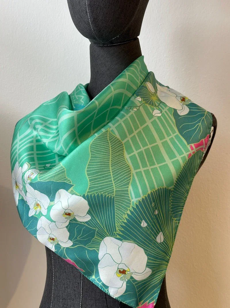 BINARY STYLE | Botanic Oasis By The Bay Silk Scarf - Image 4