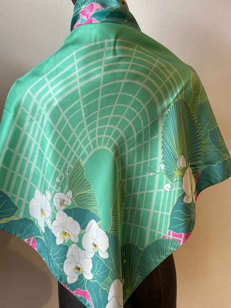 BINARY STYLE | Botanic Oasis By The Bay Silk Scarf - Image 5