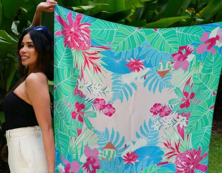 BINARY STYLE | Botanic Splendours Premium Silk Scarf - Image 2