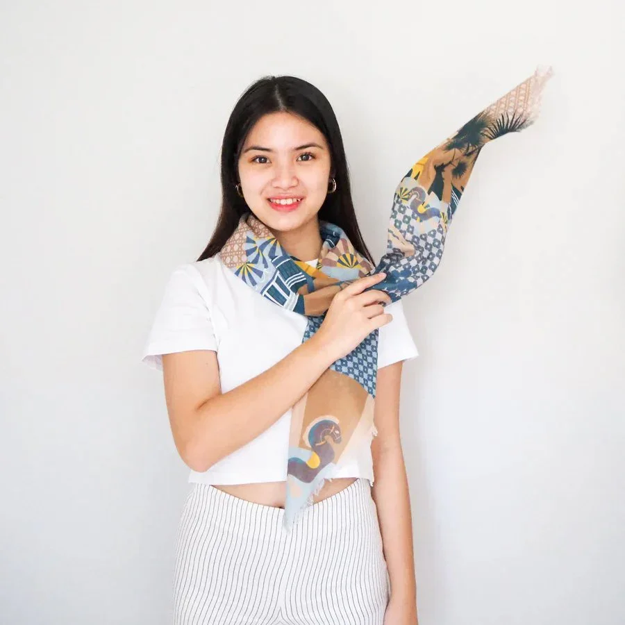 BINARY STYLE | Enchanted Kampong Glam 115x115cm Square Scarf - Image 4