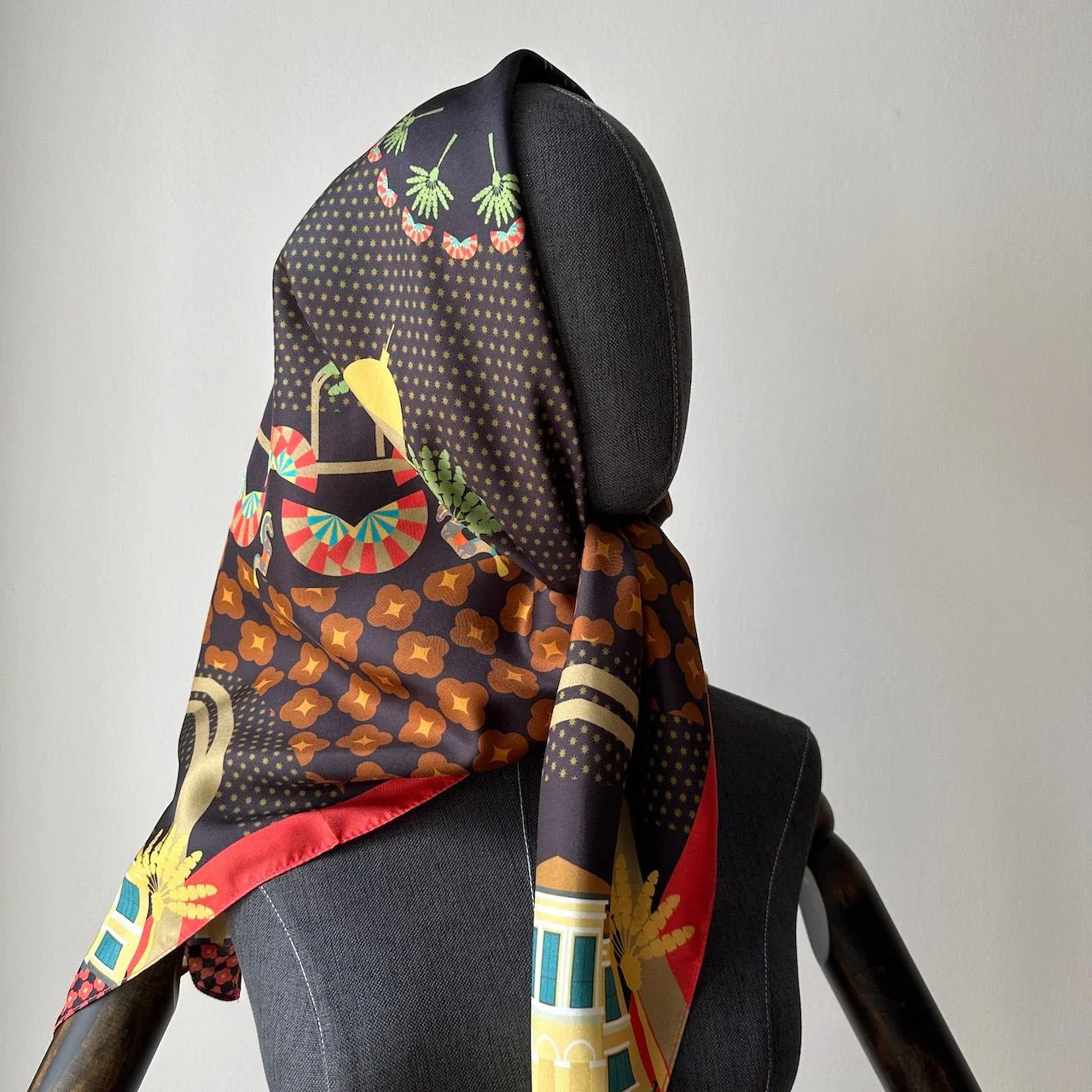 BINARY STYLE | Festive Night At Kampong Glam Silk Square Scarf 87x87cm - Image 10