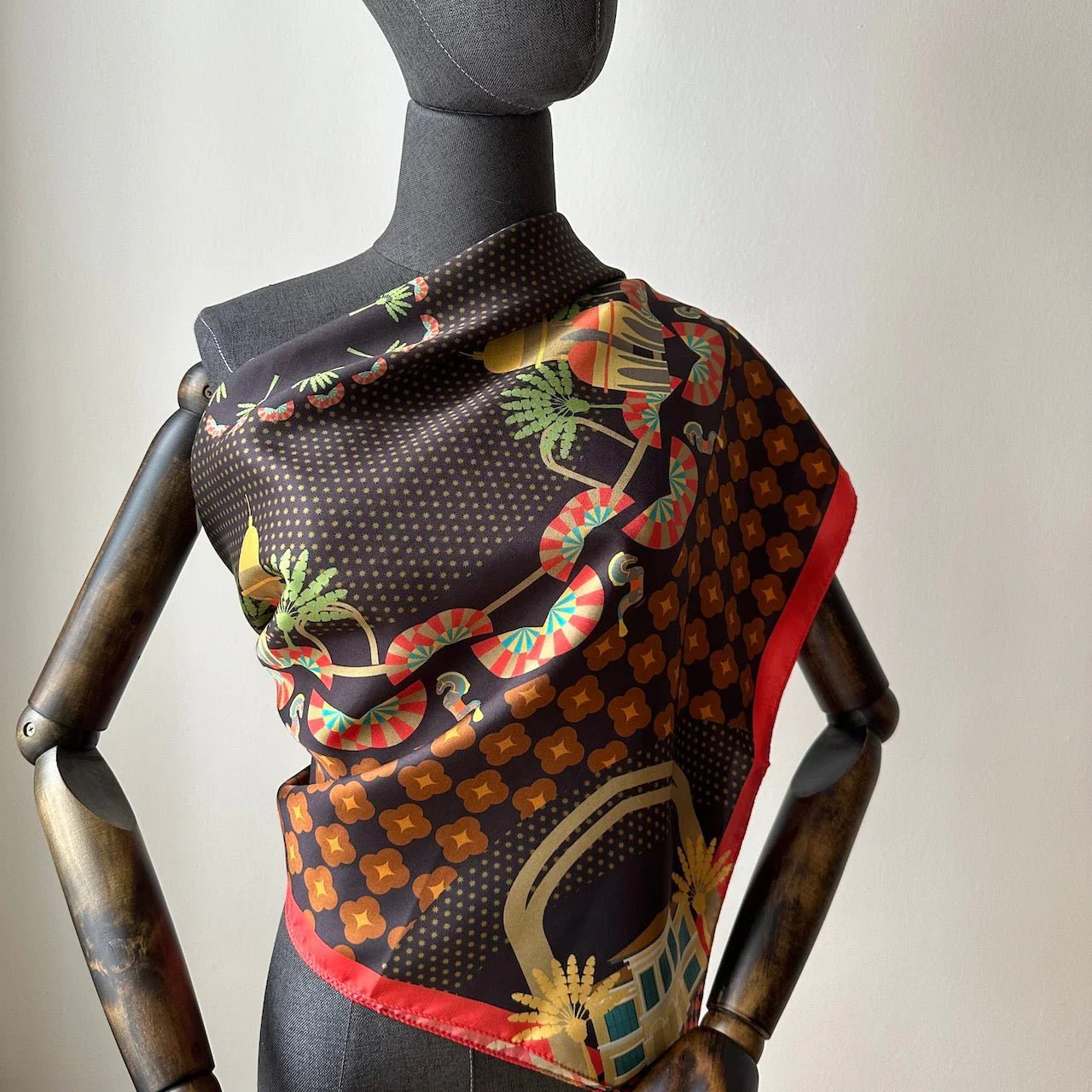BINARY STYLE | Festive Night At Kampong Glam Silk Square Scarf 87x87cm - Image 11