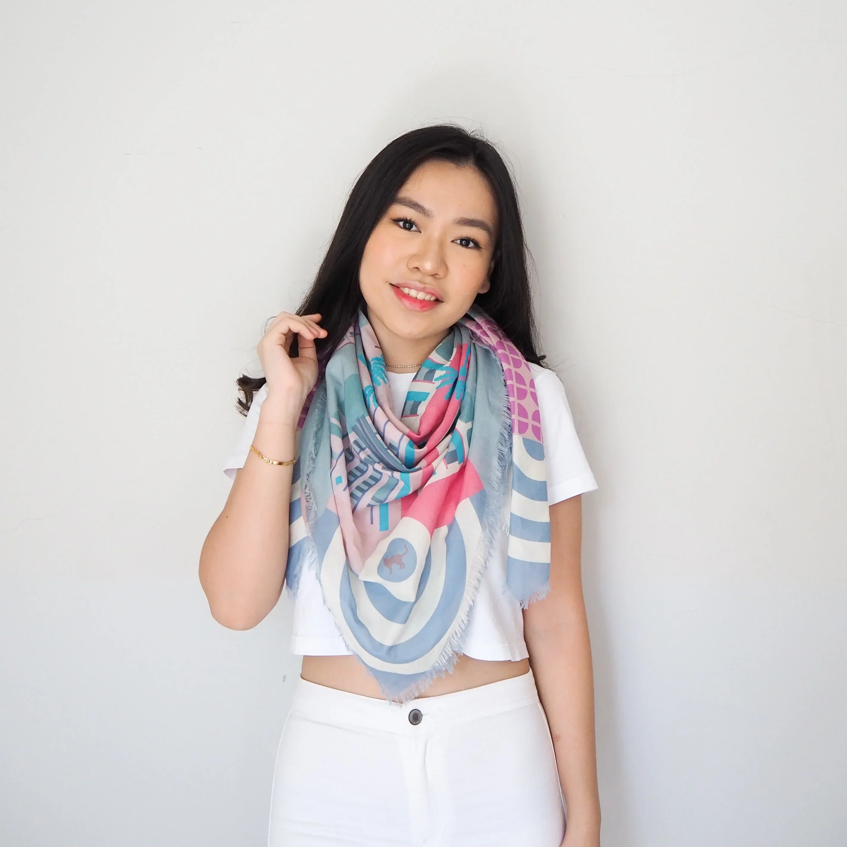 BINARY STYLE | Hip Tiong Bahru 115x115cm Square Scarf - Image 4