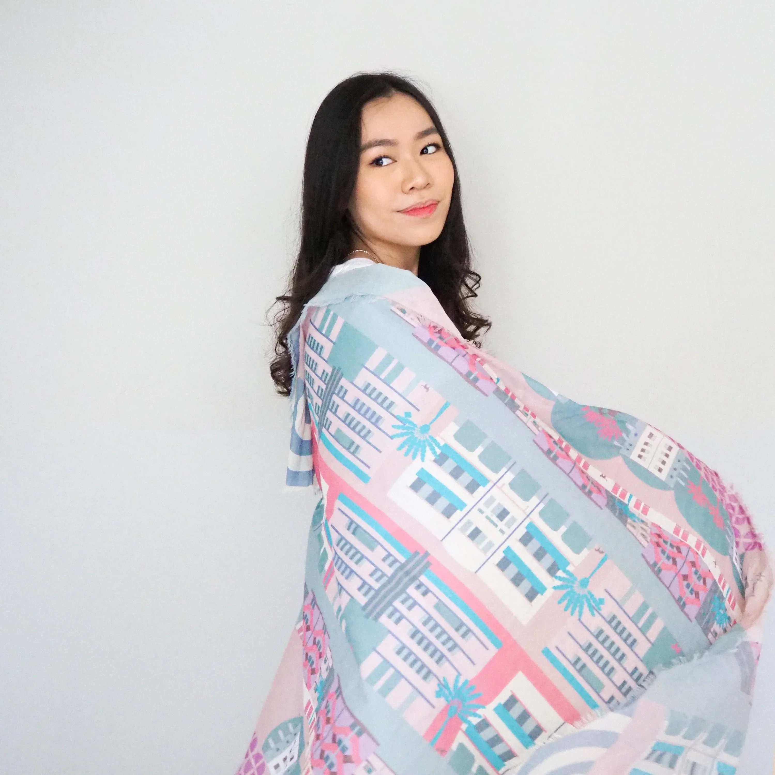 BINARY STYLE | Hip Tiong Bahru 115x115cm Square Scarf - Image 5