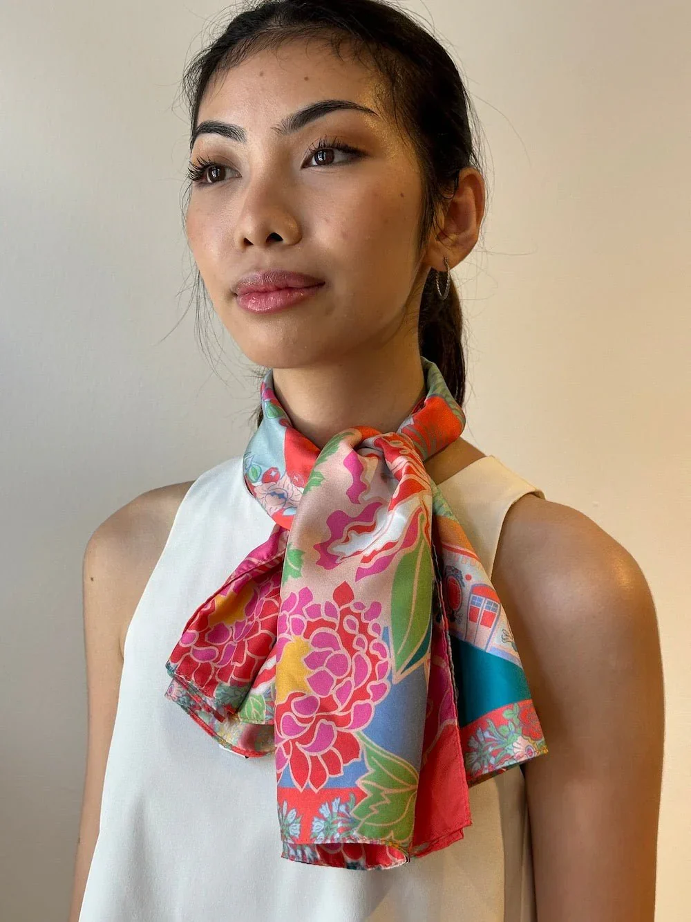 BINARY STYLE | Jalan Besar Silk Square Scarf 87x87cm - Image 2
