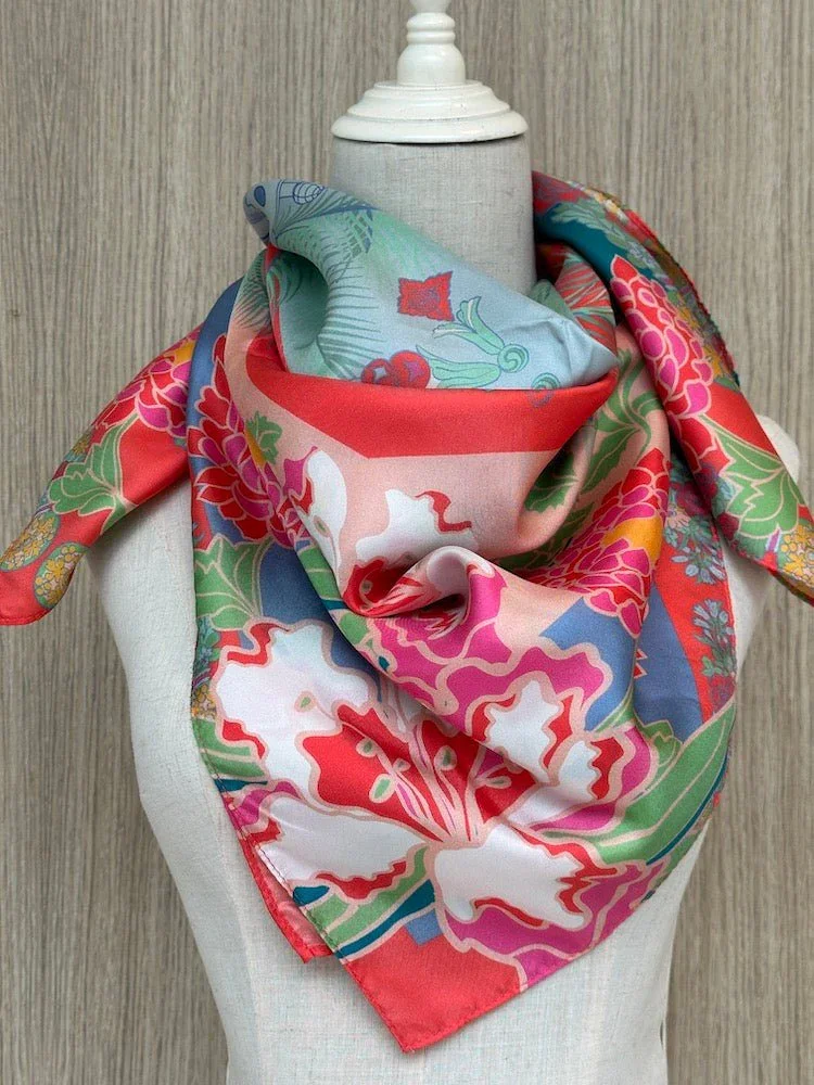 BINARY STYLE | Jalan Besar Silk Square Scarf 87x87cm - Image 4