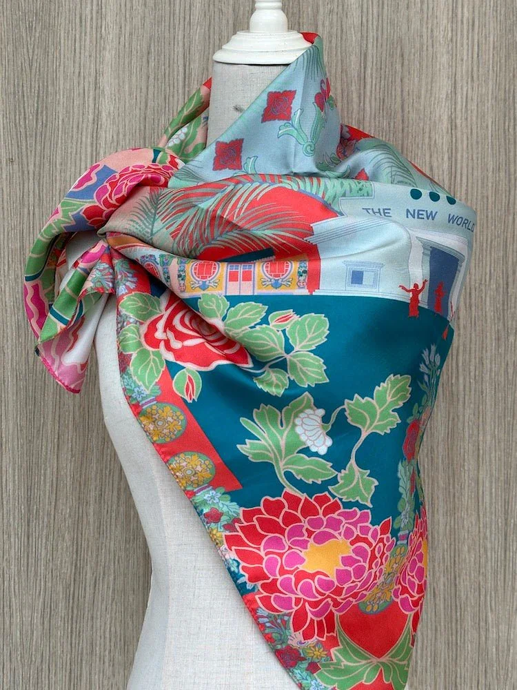 BINARY STYLE | Jalan Besar Silk Square Scarf 87x87cm - Image 6
