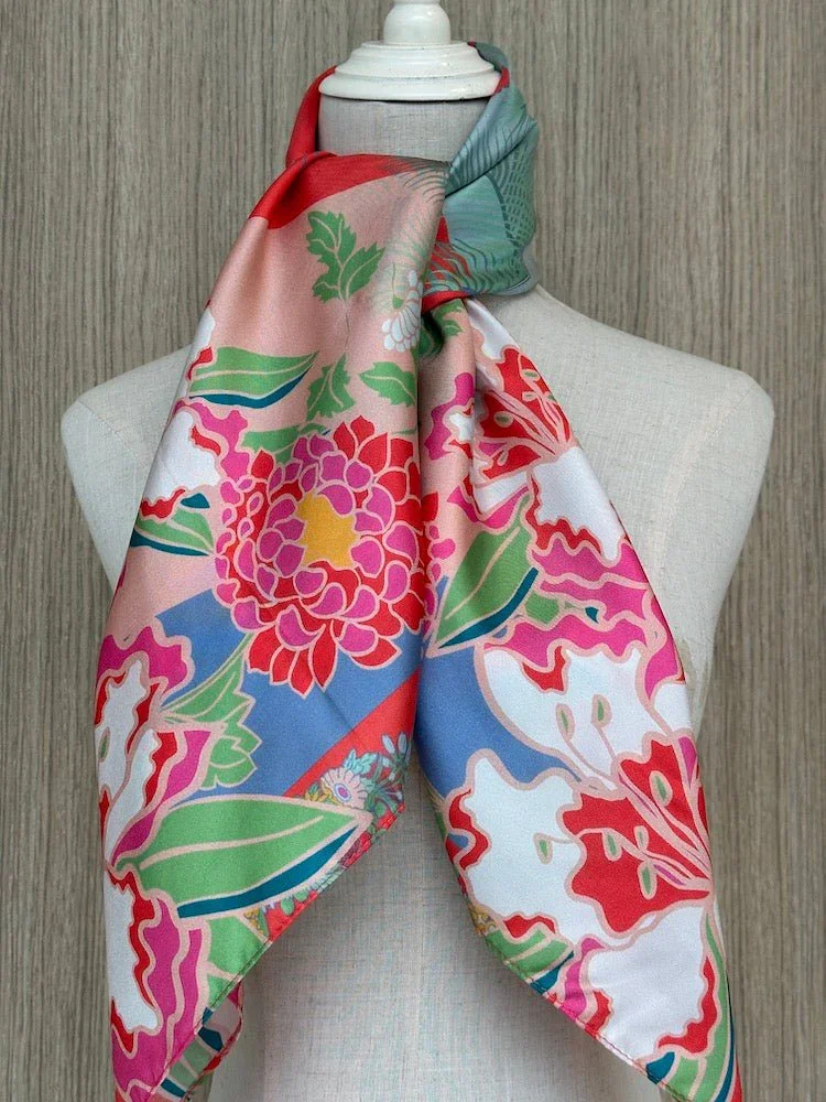 BINARY STYLE | Jalan Besar Silk Square Scarf 87x87cm - Image 7
