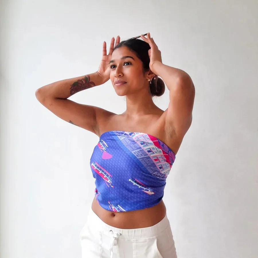 BINARY STYLE | Night At Singapore Quay 100% Premium Silk Scarf - Image 3
