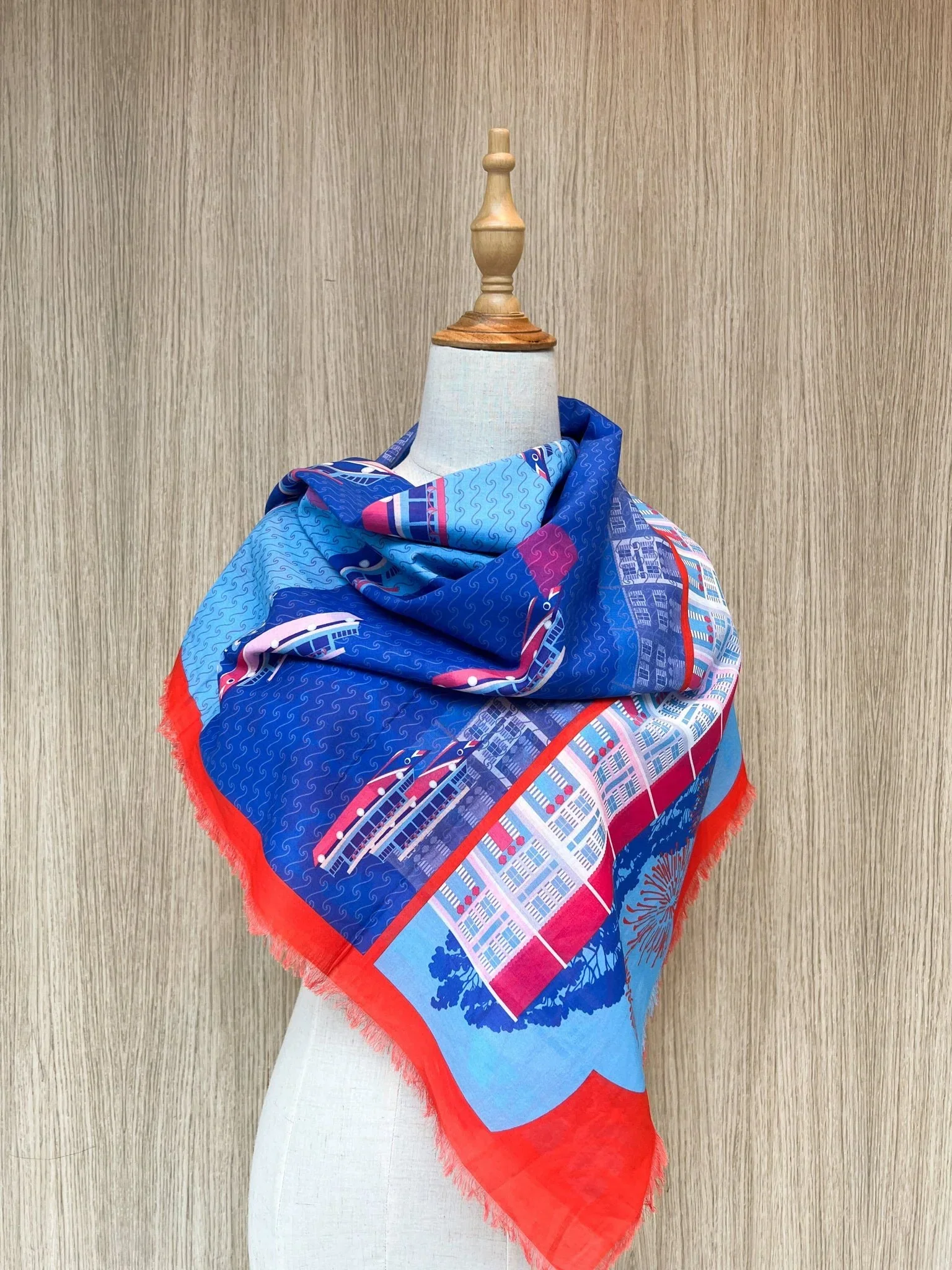 BINARY STYLE | Night At The Singapore Quay Silk Scarf - Image 3
