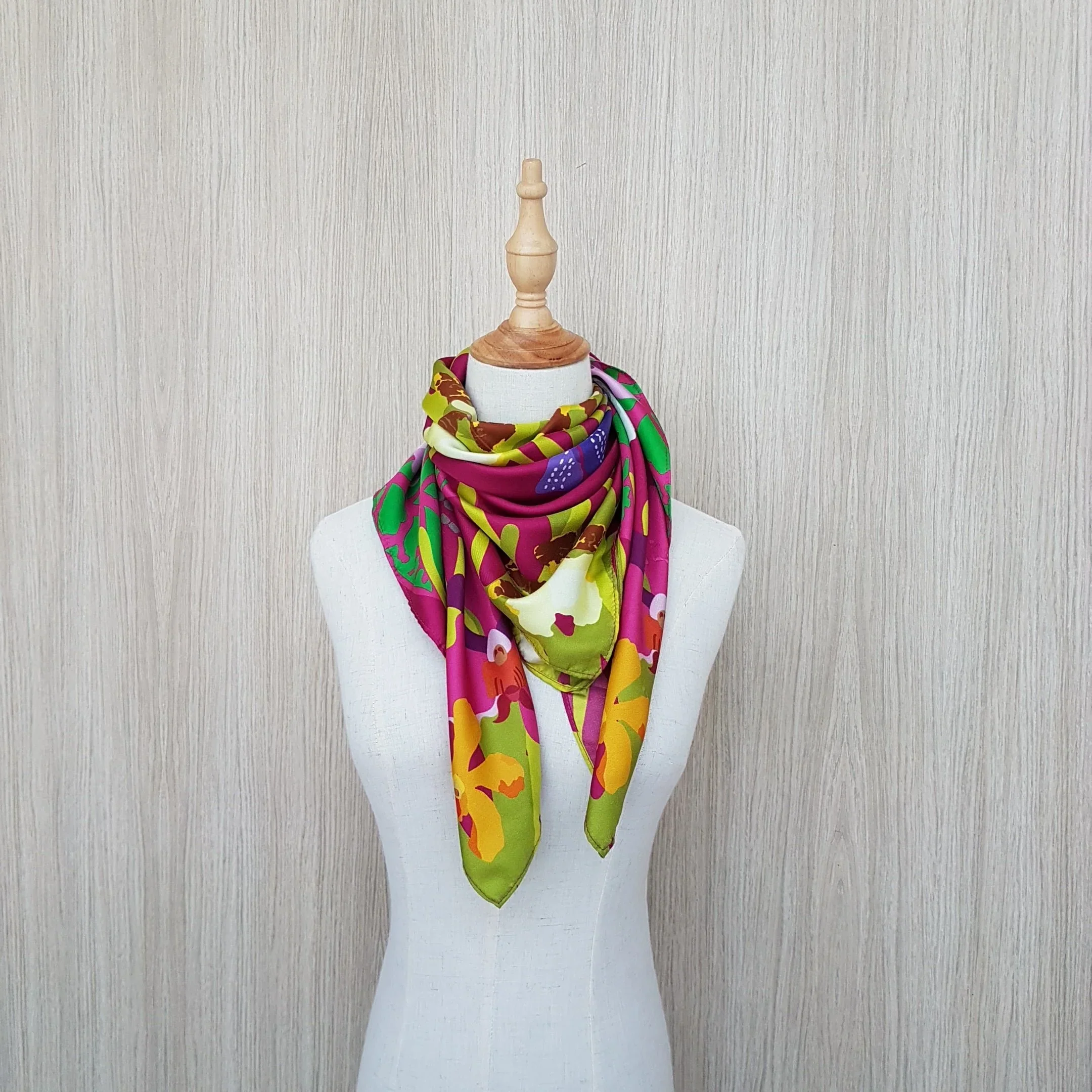 BINARY STYLE | Ochidea Silk Square Scarf 87x87cm - Image 2