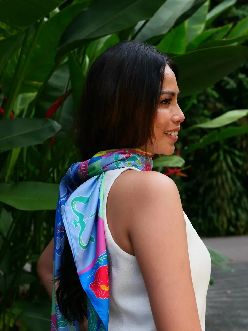 BINARY STYLE | Peranakan Bricollage Premium Silk Scarf - Image 10