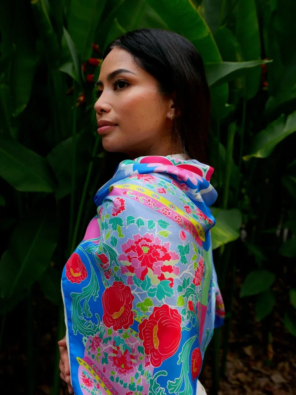 BINARY STYLE | Peranakan Bricollage Premium Silk Scarf - Image 2