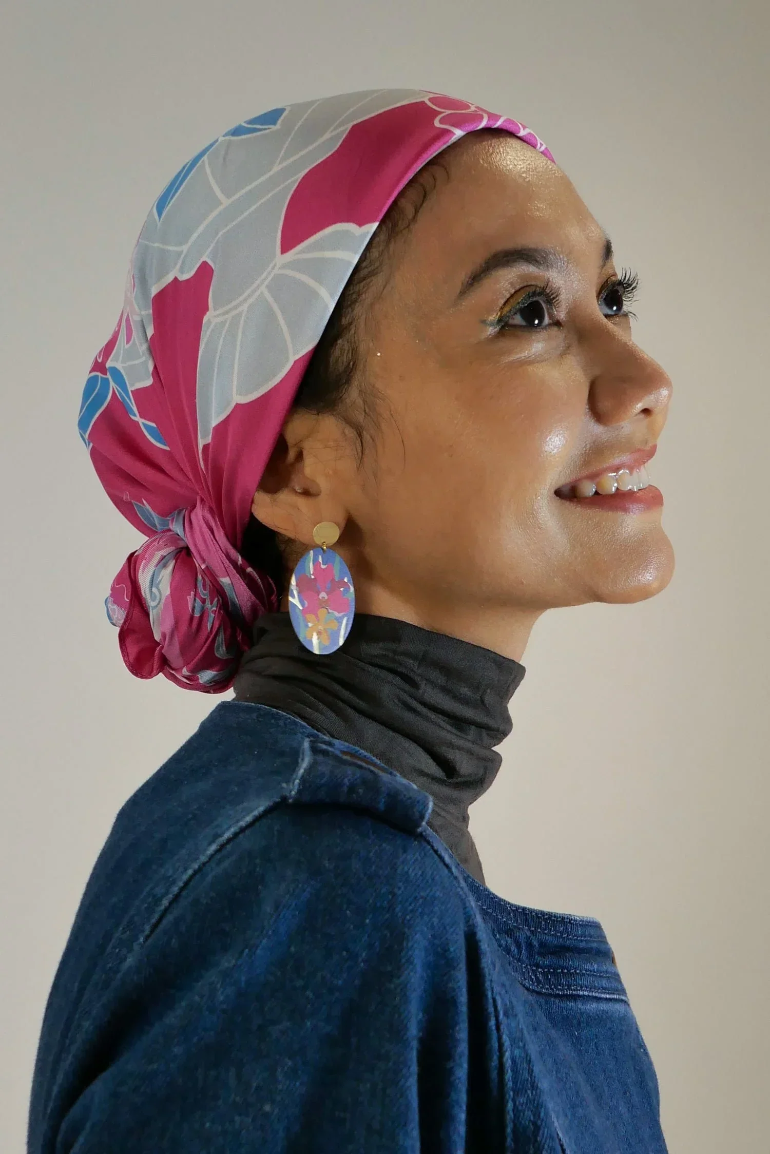 BINARY STYLE | Peranakan Epiphanies in Lilac 100% Premium Silk Scarf - Image 12