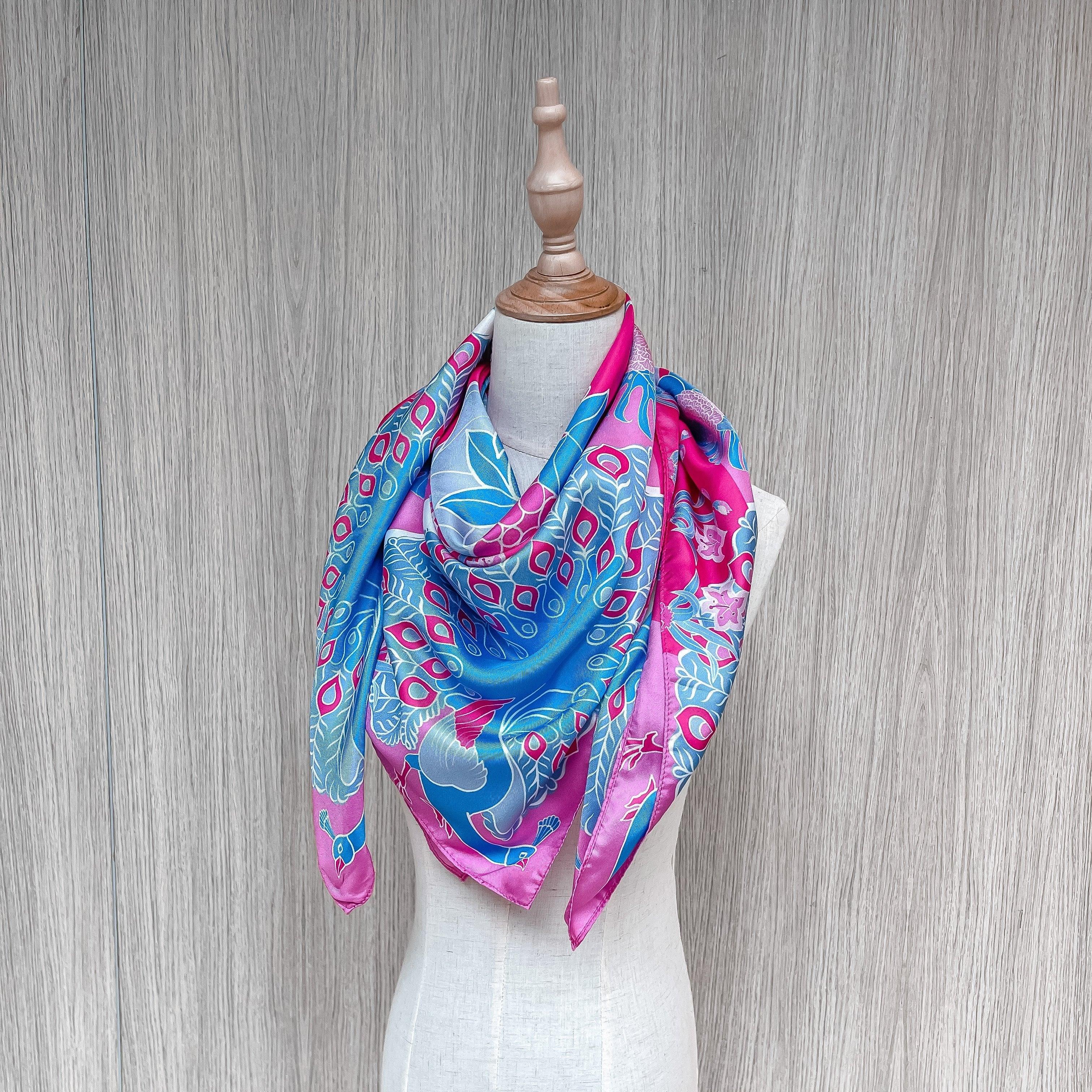 BINARY STYLE | Peranakan Epiphanies in Lilac 100% Premium Silk Scarf - Image 5